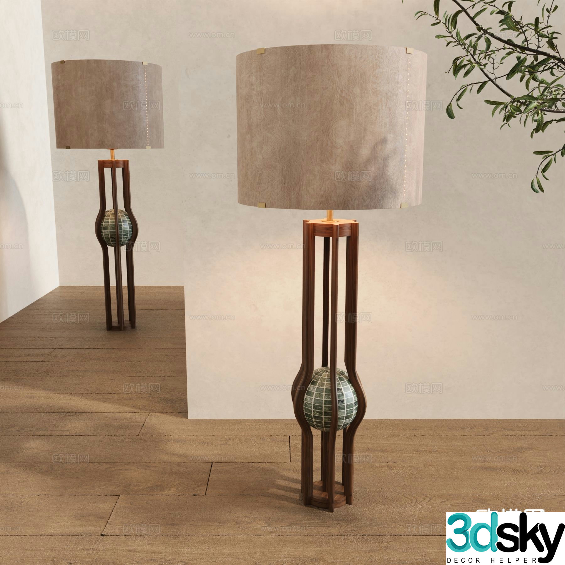 Wabi-sabi floor lamp 3d model