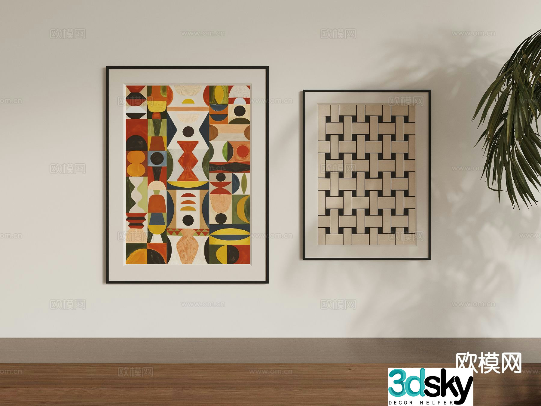 Medieval style hanging painting decorative painting 3d model