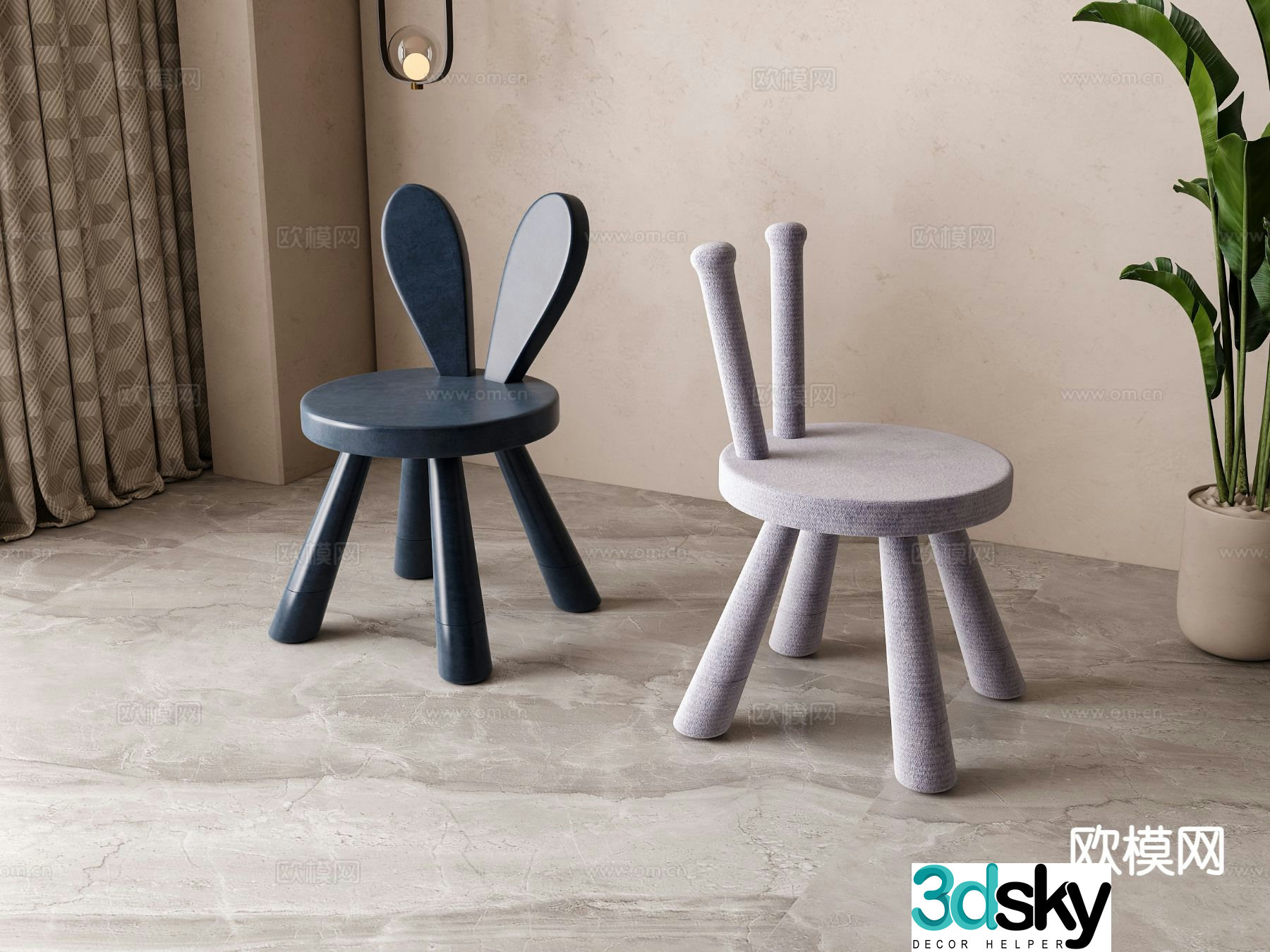 Children’s chair stool 3d model