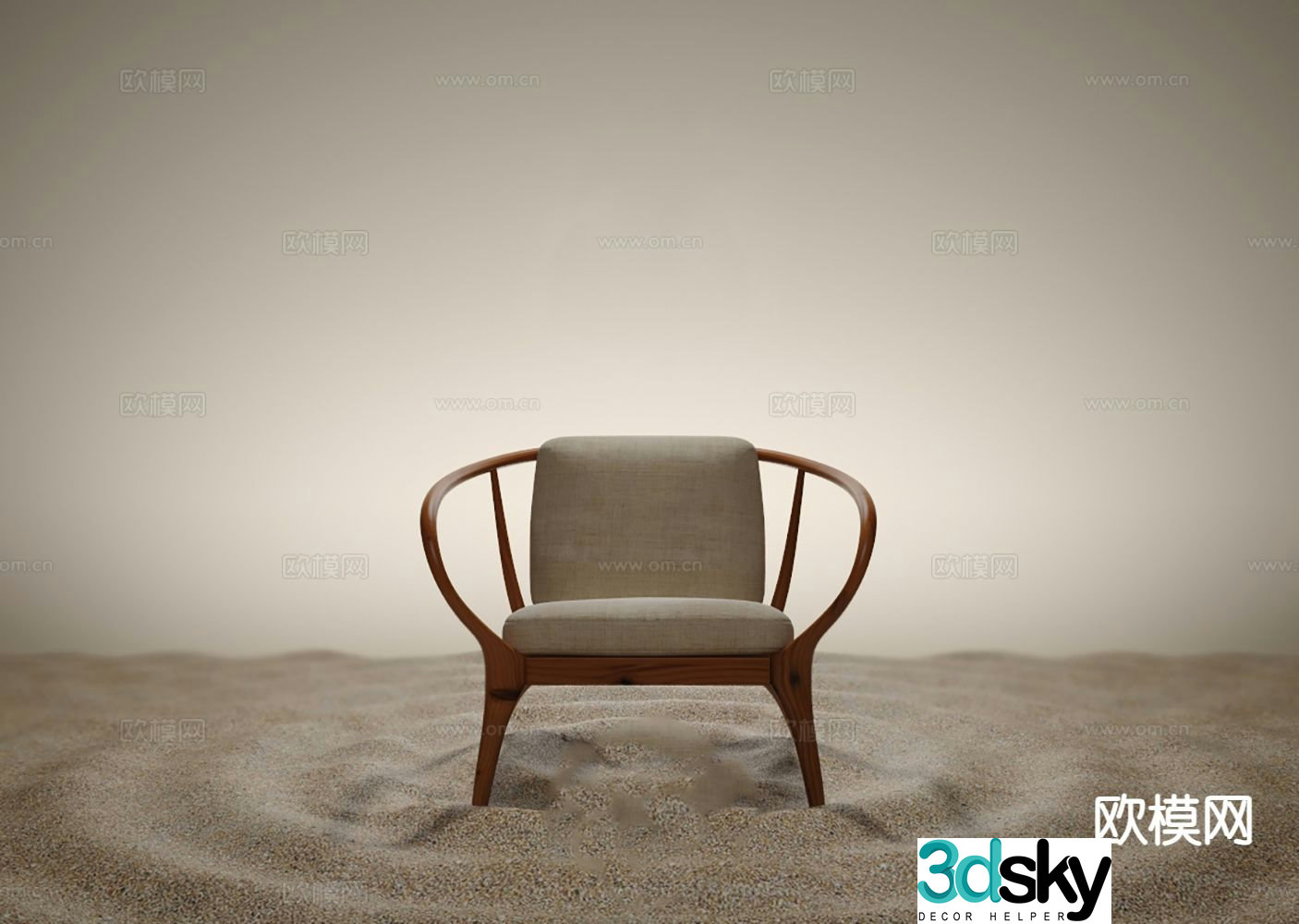 New Chinese style leisure chair chair armchair tea chair 3d model