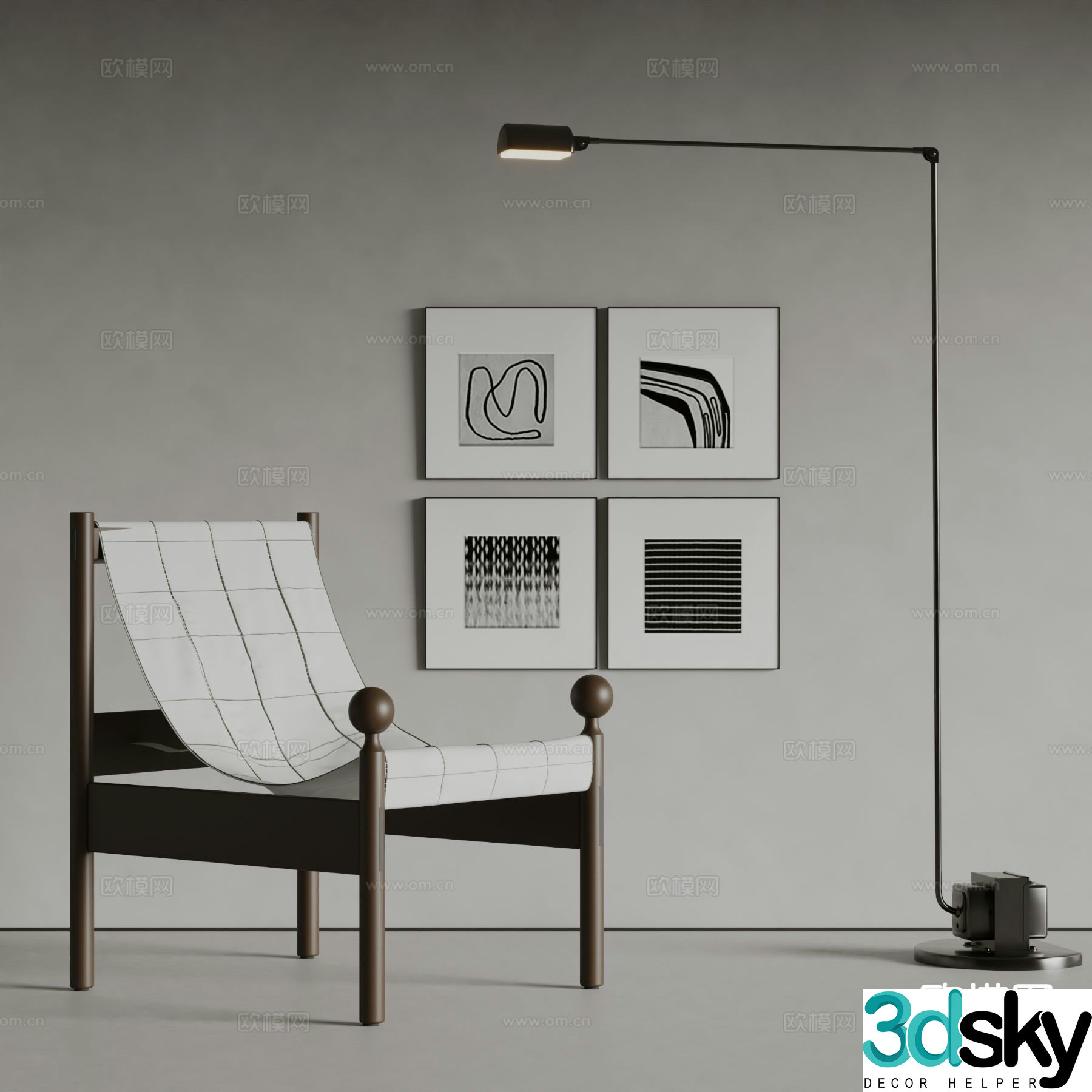 ALOHA modern leisure chair chair 3d model
