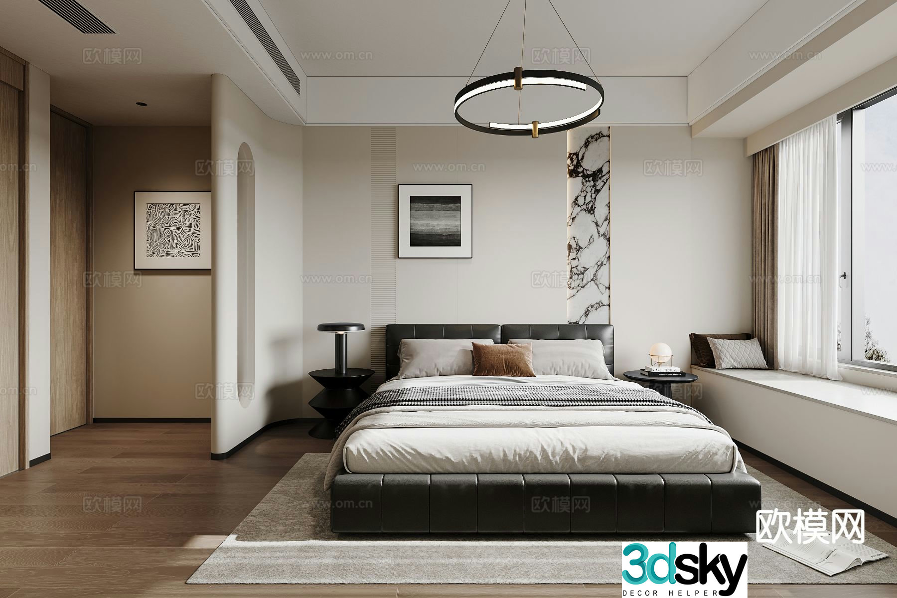 Modern bedroom master bedroom 3d model