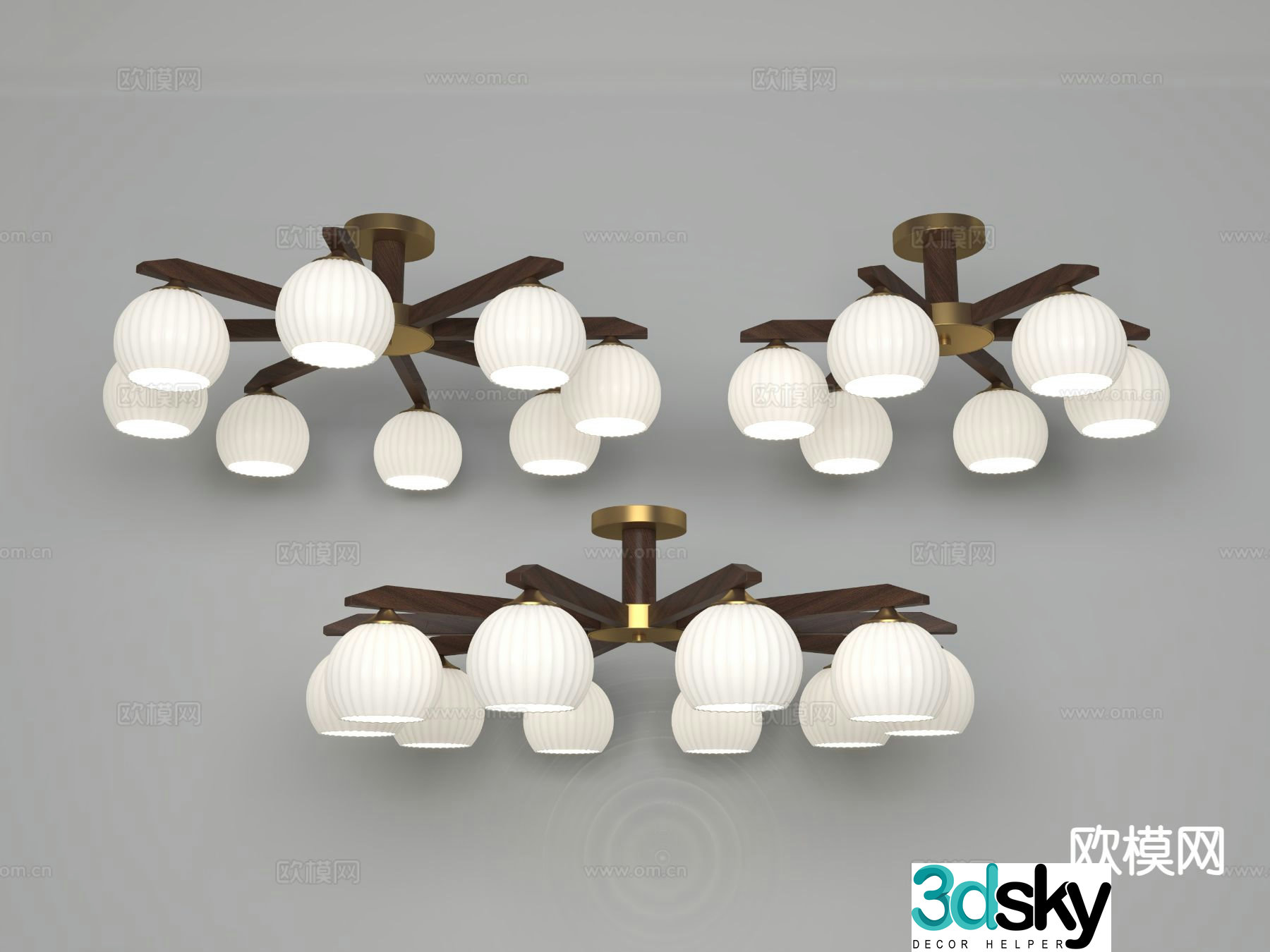 Medieval style lampshade chandelier 3d model