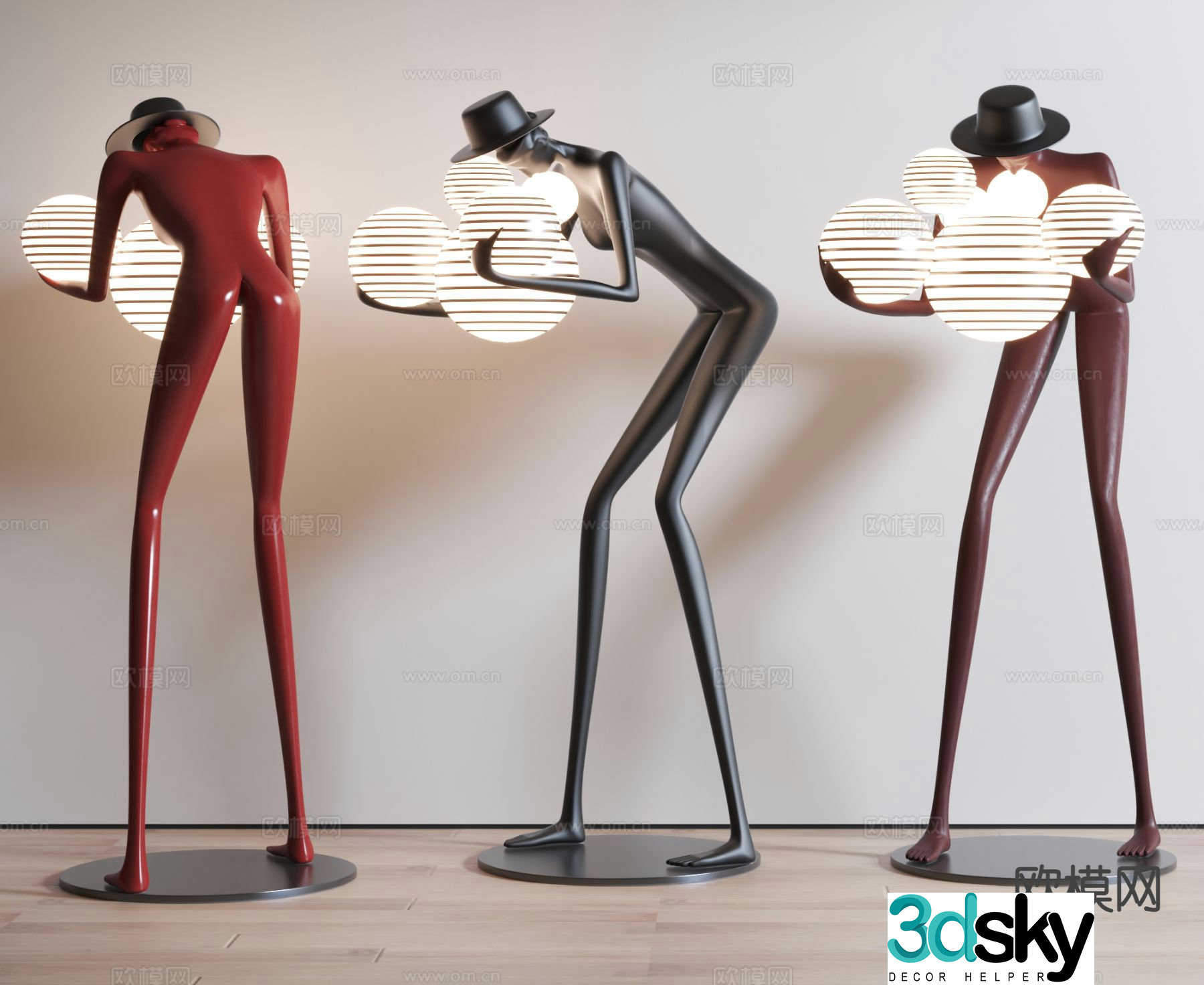 sculpture decorative lamp sculpture lamp floor lamp 3d model