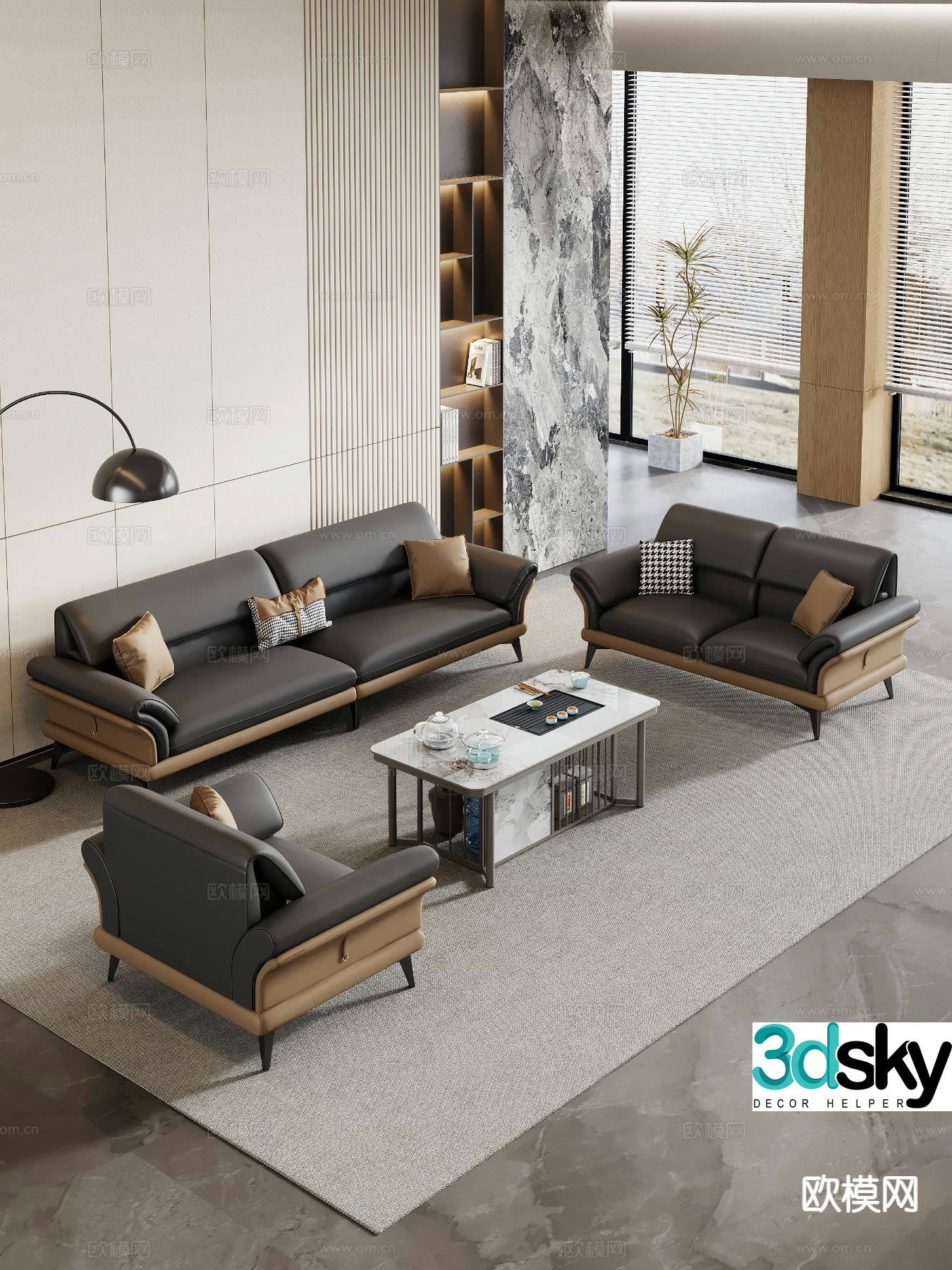 Modern office sofa modular sofa 3d model