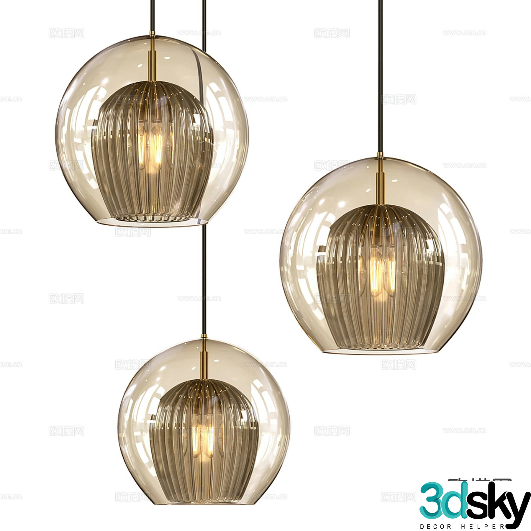 Light luxury small chandelier 3D model