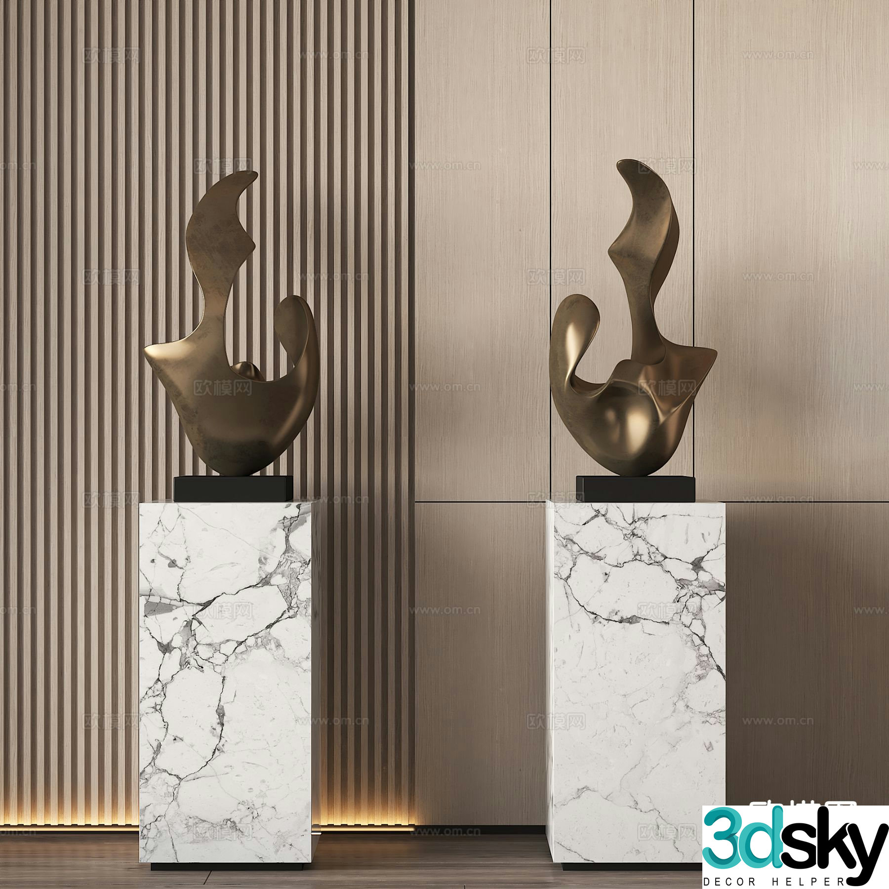 Modern abstract sculpture ornament 3d model