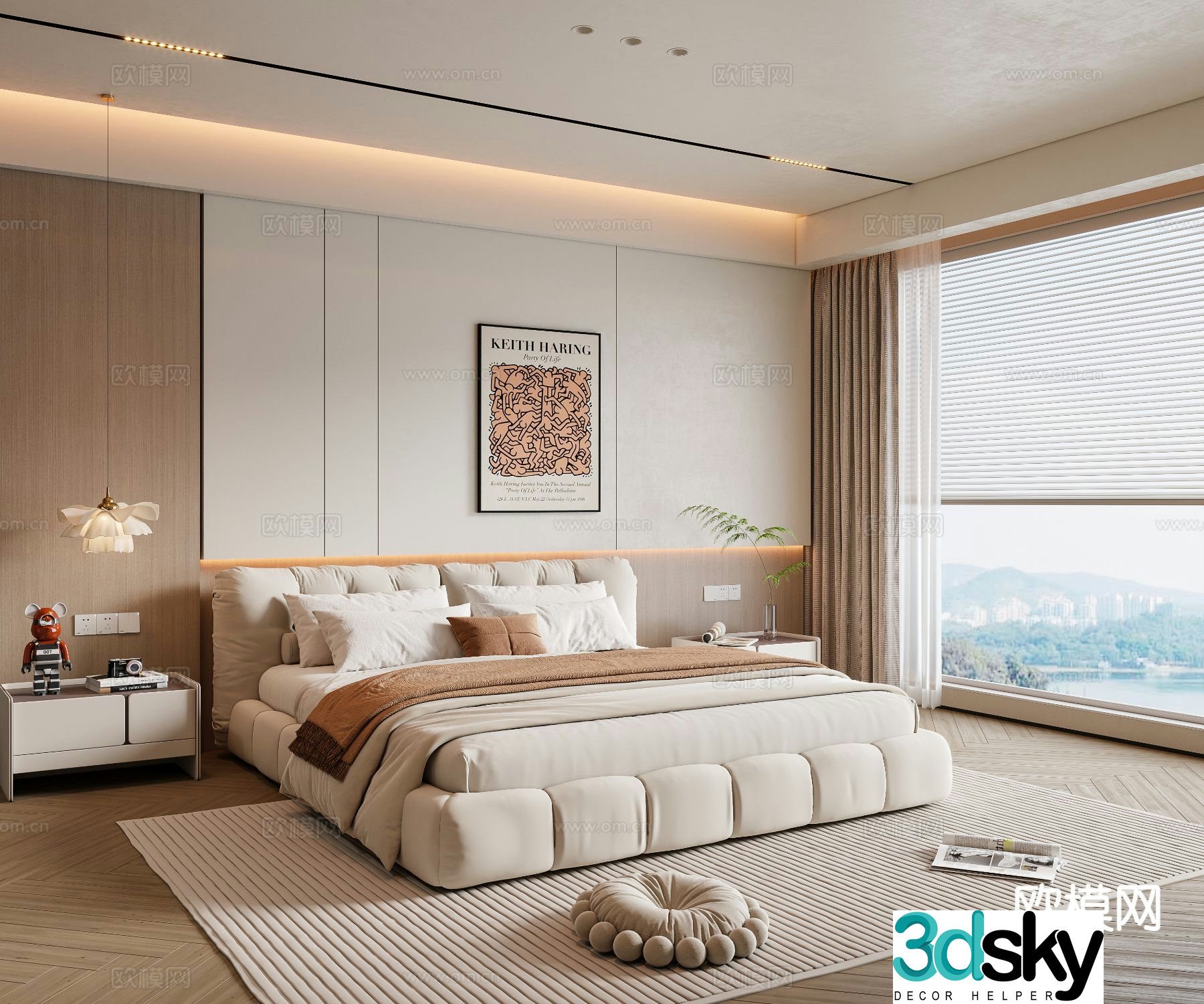 Cream style bedroom master bedroom 3d model