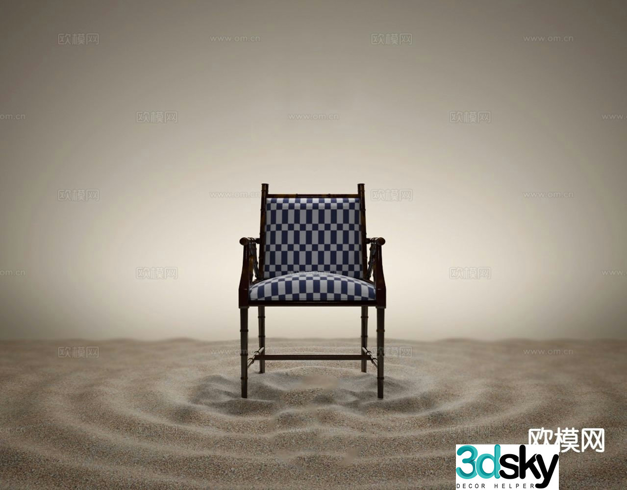 New Chinese style leisure chair chair armchair tea chair 3d model