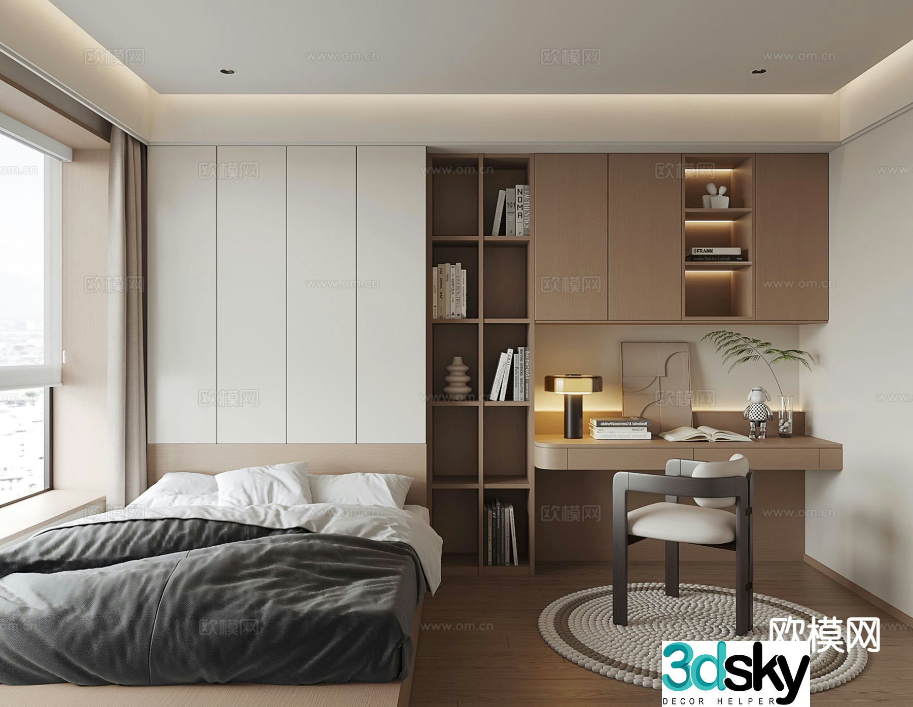 3d model of tatami bedroom and second bedroom