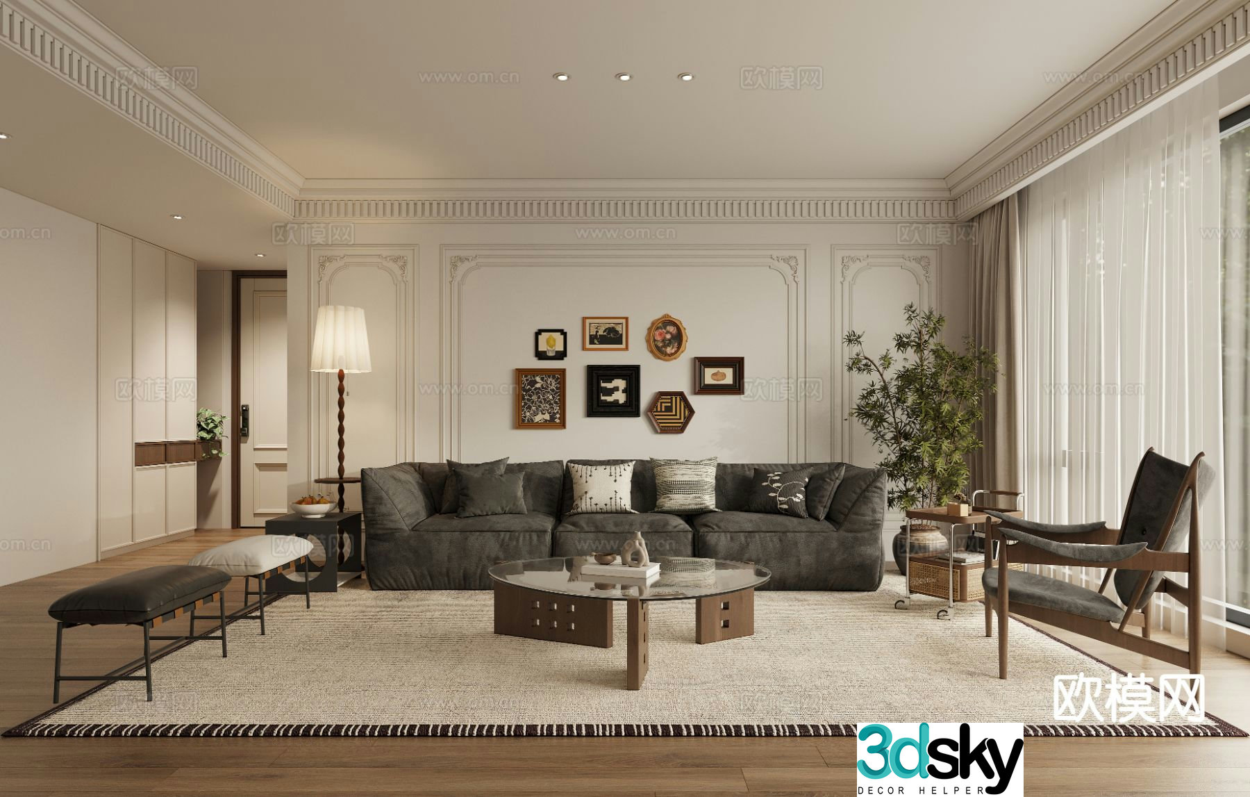 French living room 3d model