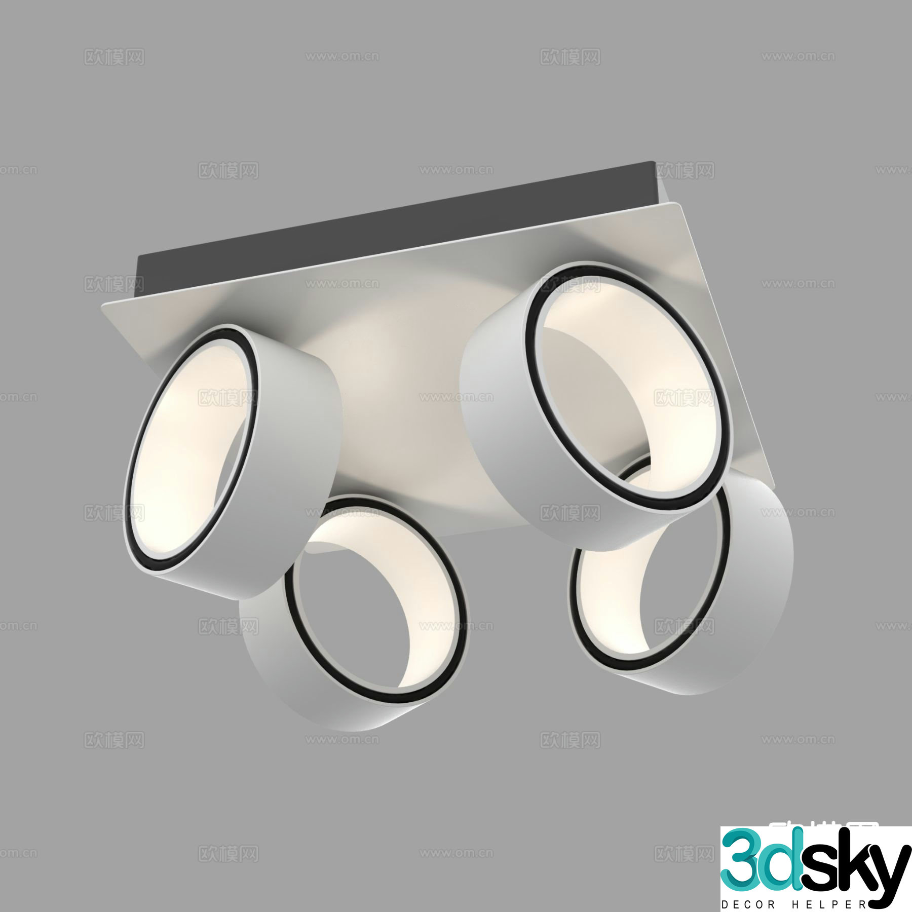 Simple European ceiling lamp lighting 3D model