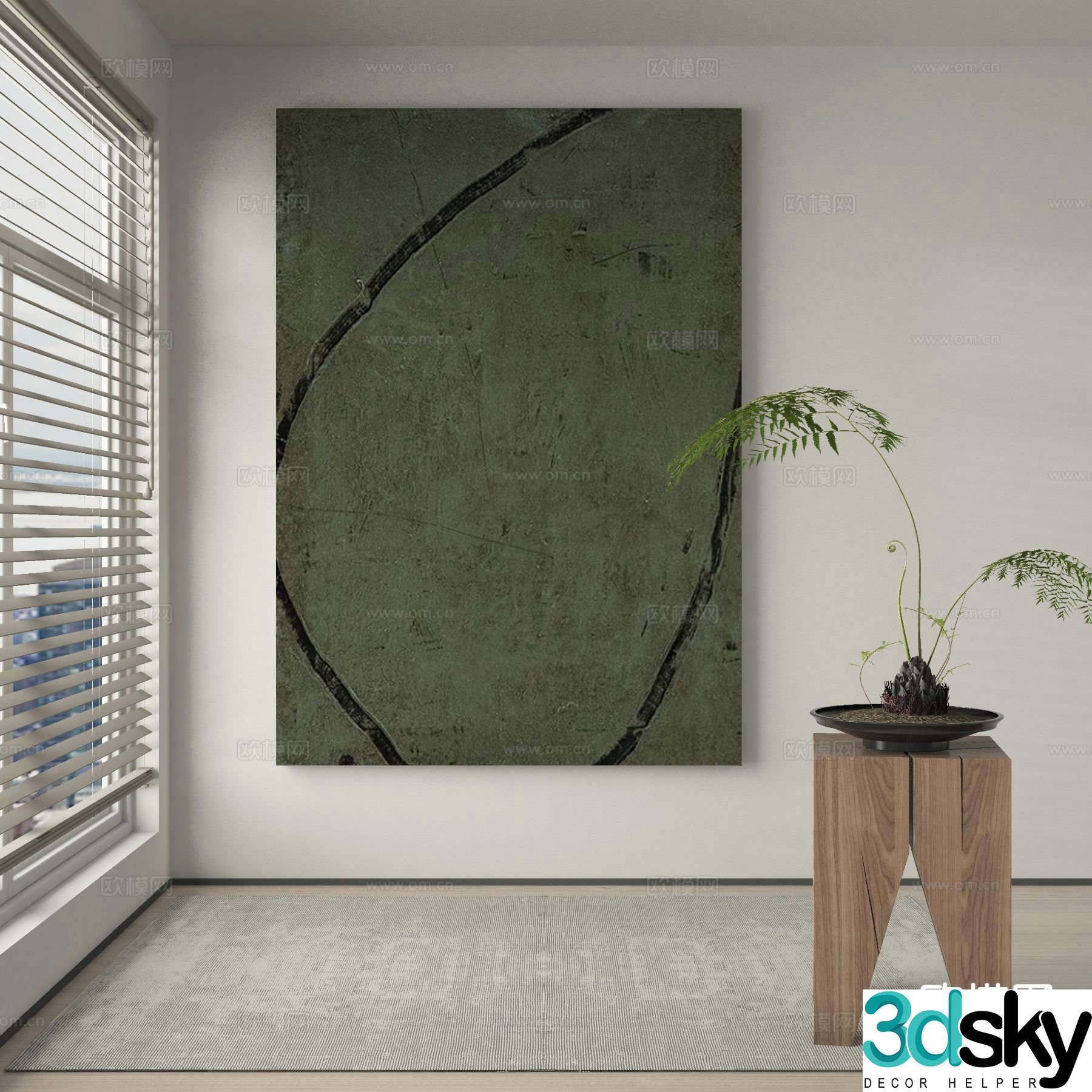 Modern decorative painting texture painting abstract painting 3d model
