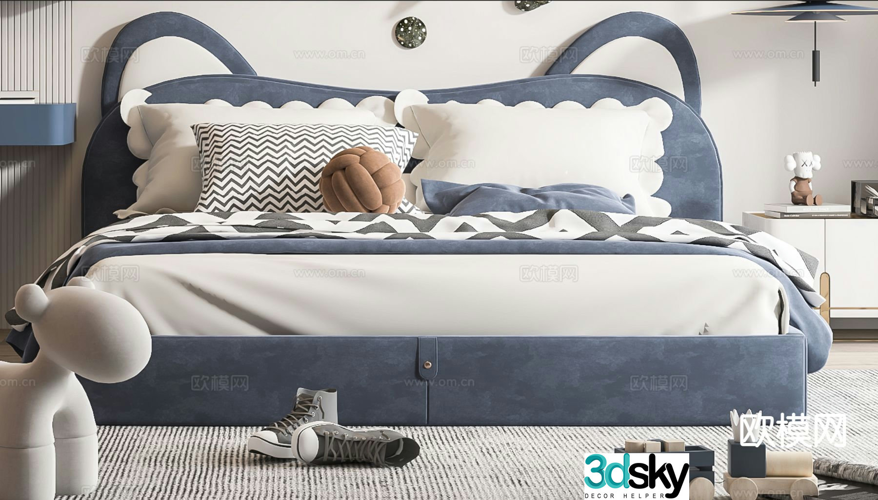 Modern children’s bed 3d model