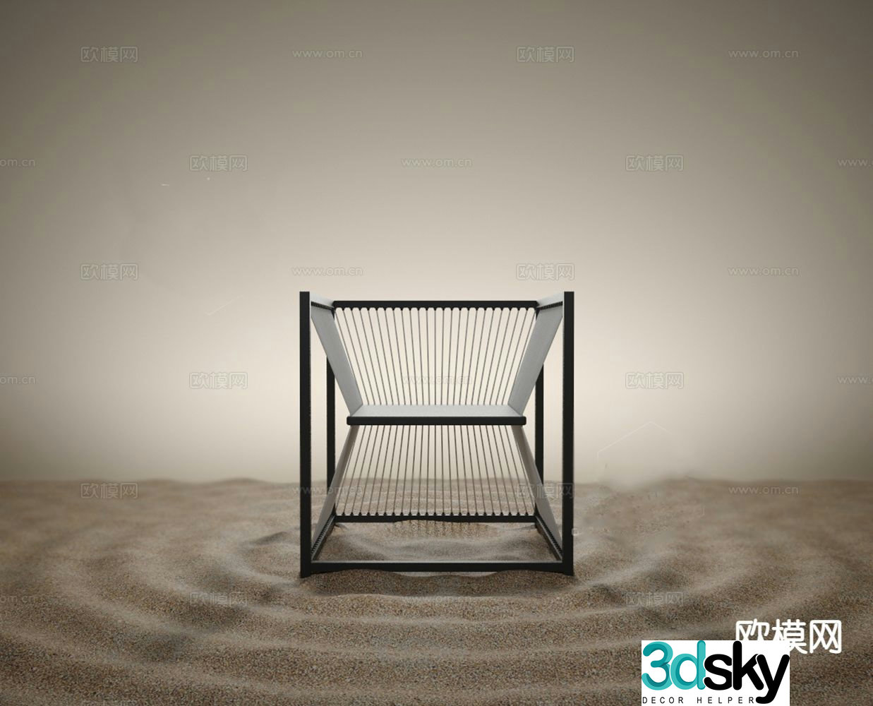 Single chair leisure chair dining chair armchair 3d model