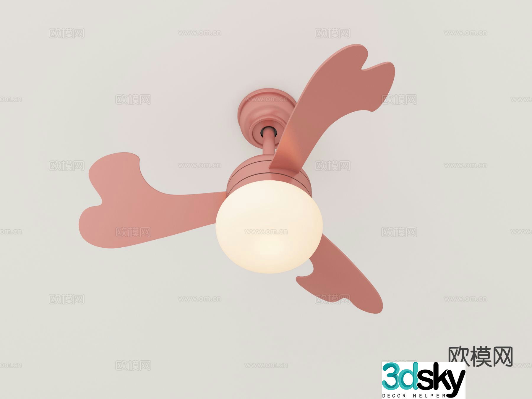 Modern children’s room fan light 3d model