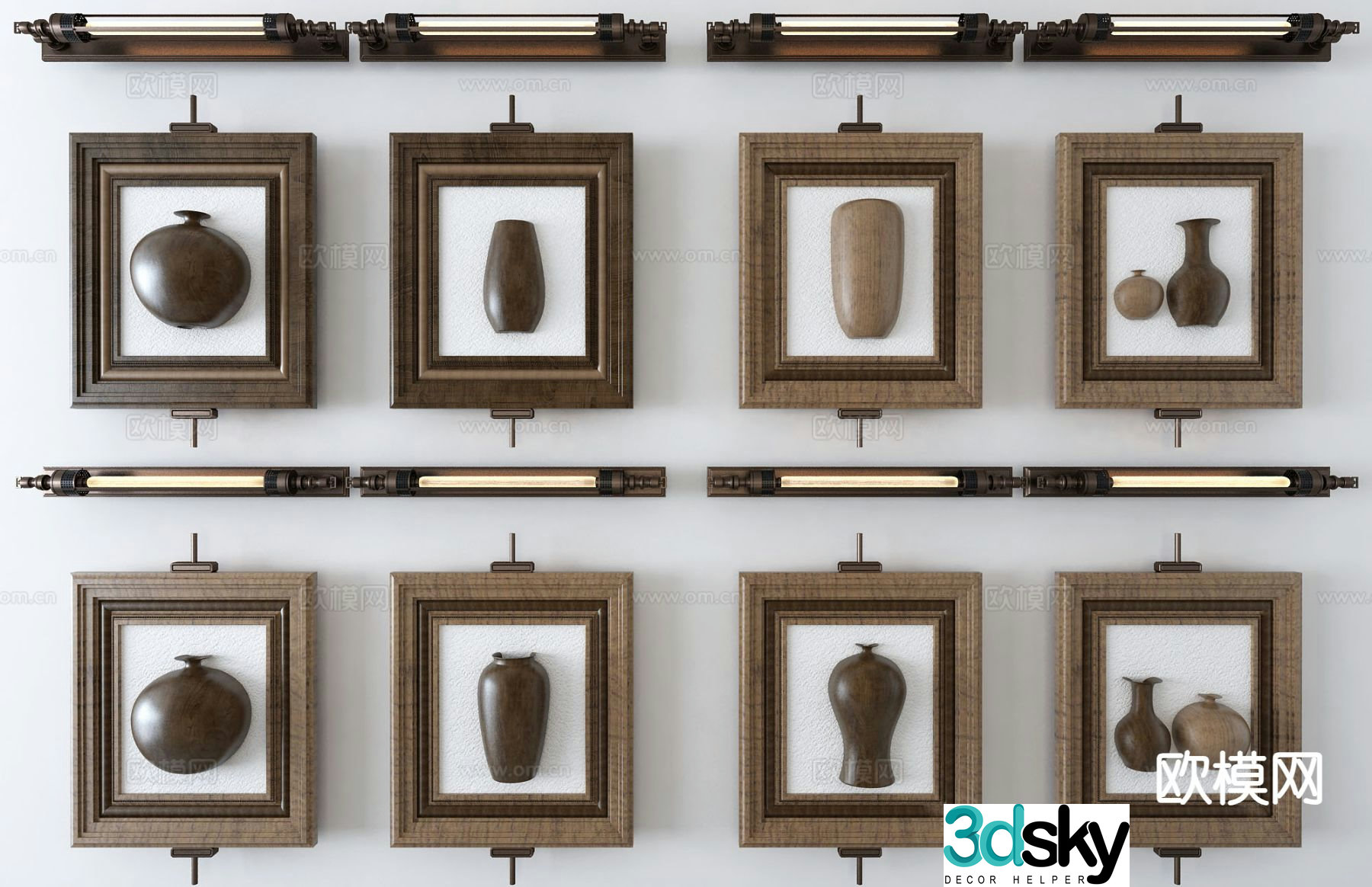 Pottery pot wall decoration pottery hanging decoration 3d model