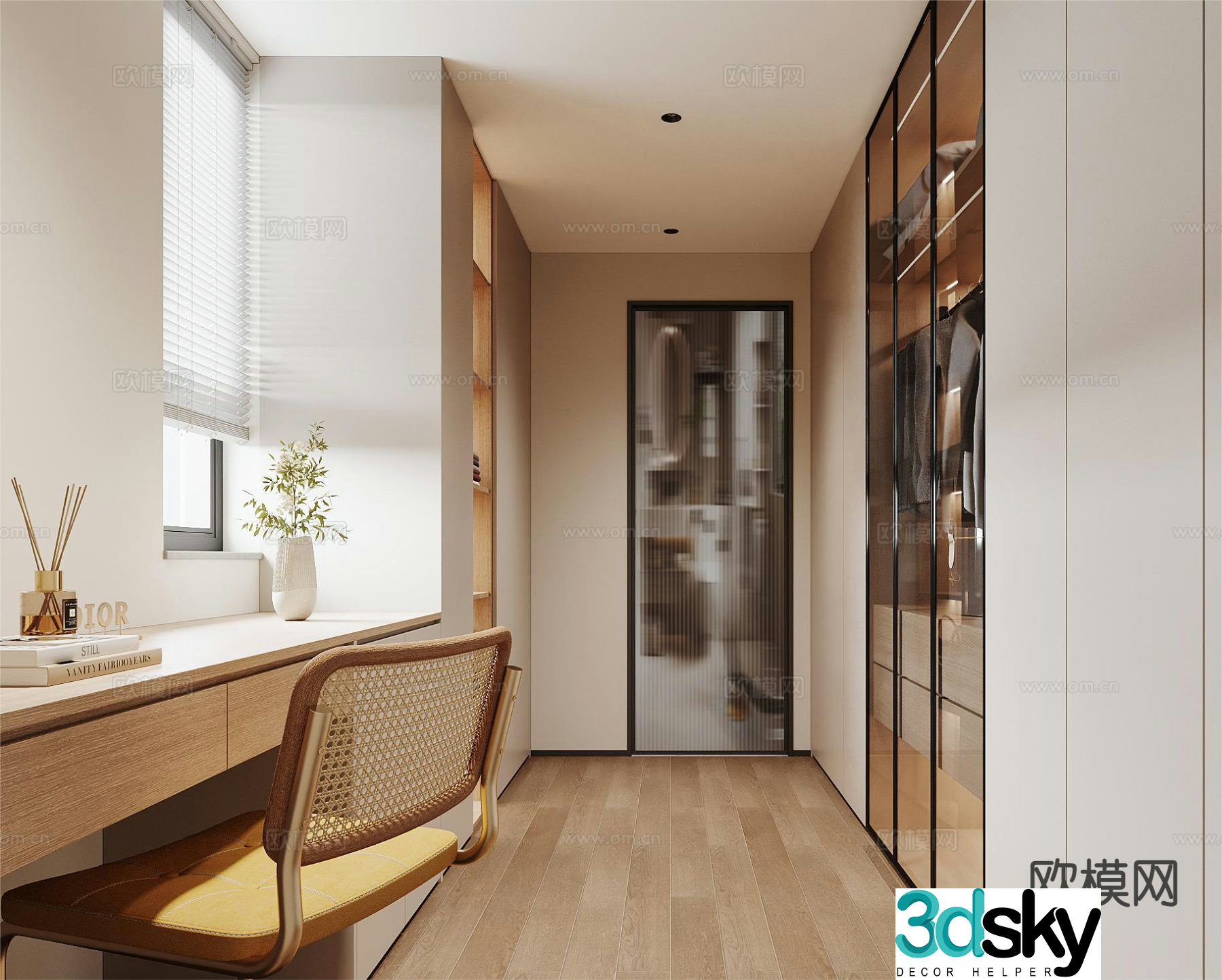 Log style cloakroom 3D model