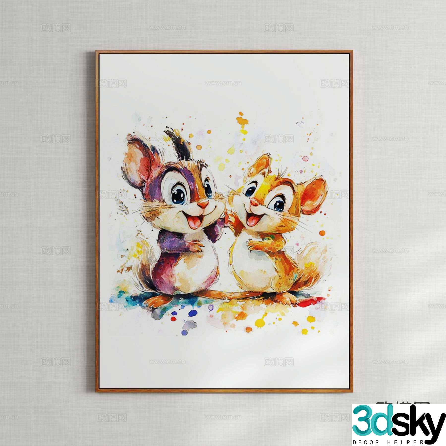 Decorative painting children’s painting cartoon painting hanging painting 3D model