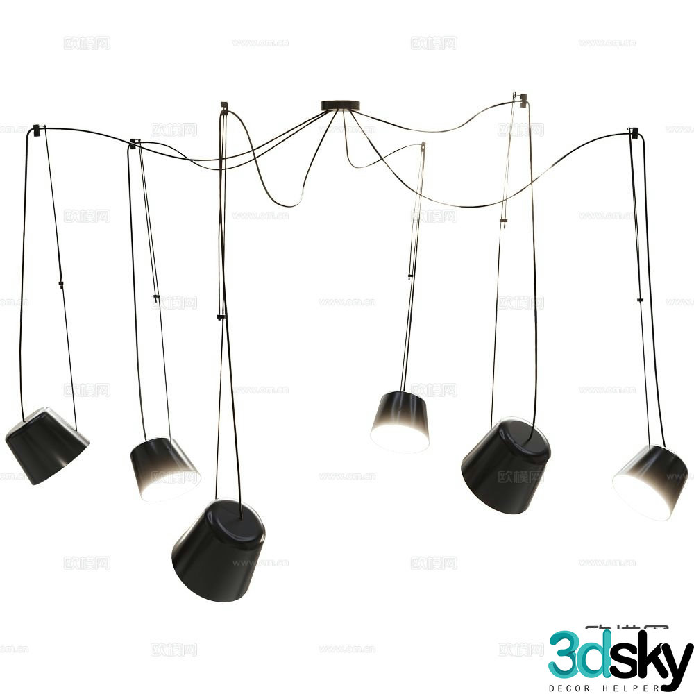 Ole multi-head chandelier living room chandelier 3d model