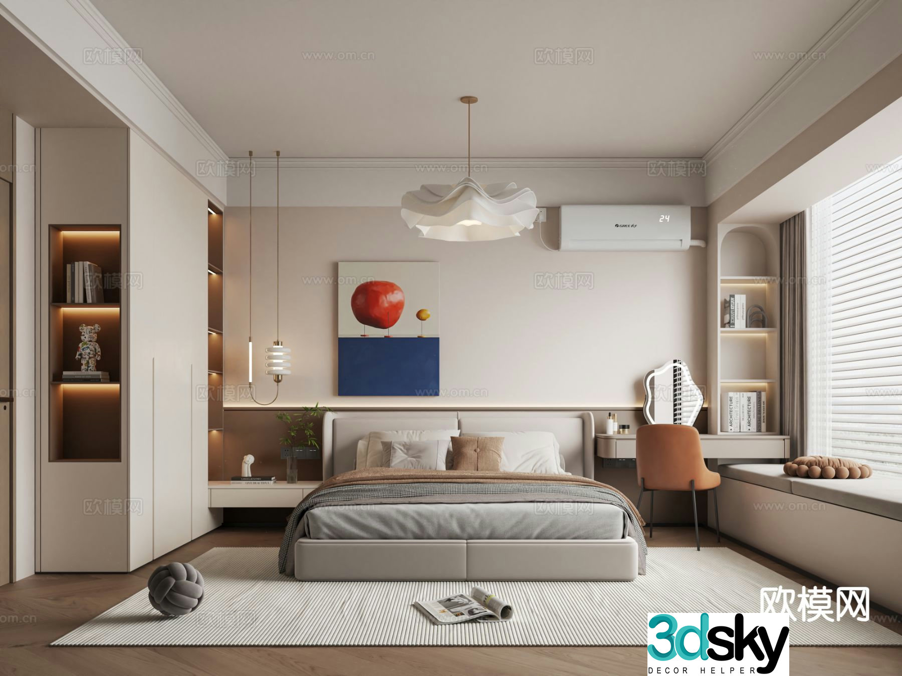 Modern bedroom master bedroom 3d model