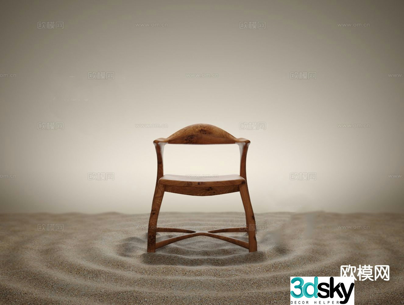 Single chair leisure chair dining chair 3d model
