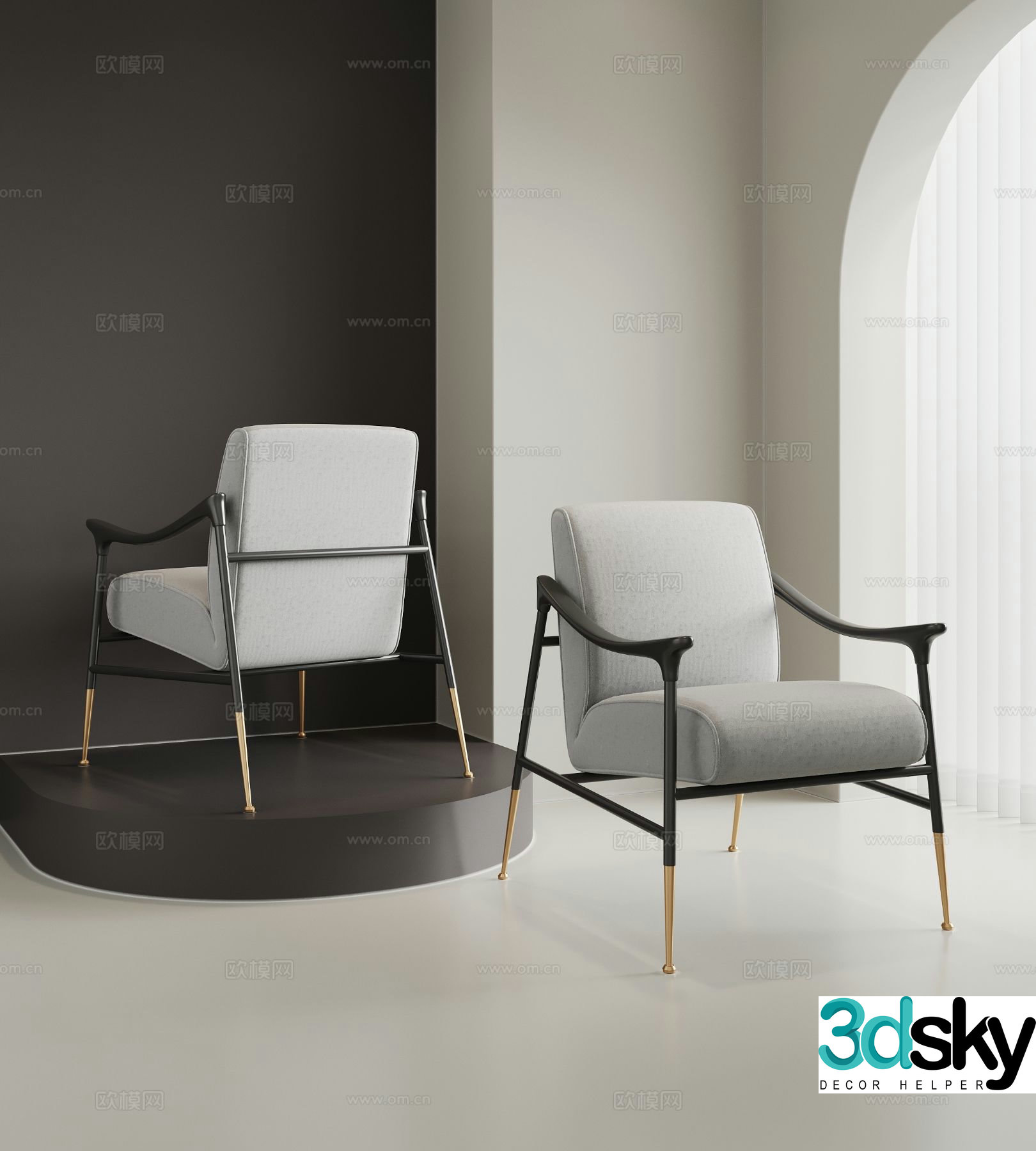 Modern chair leisure chair 3d model