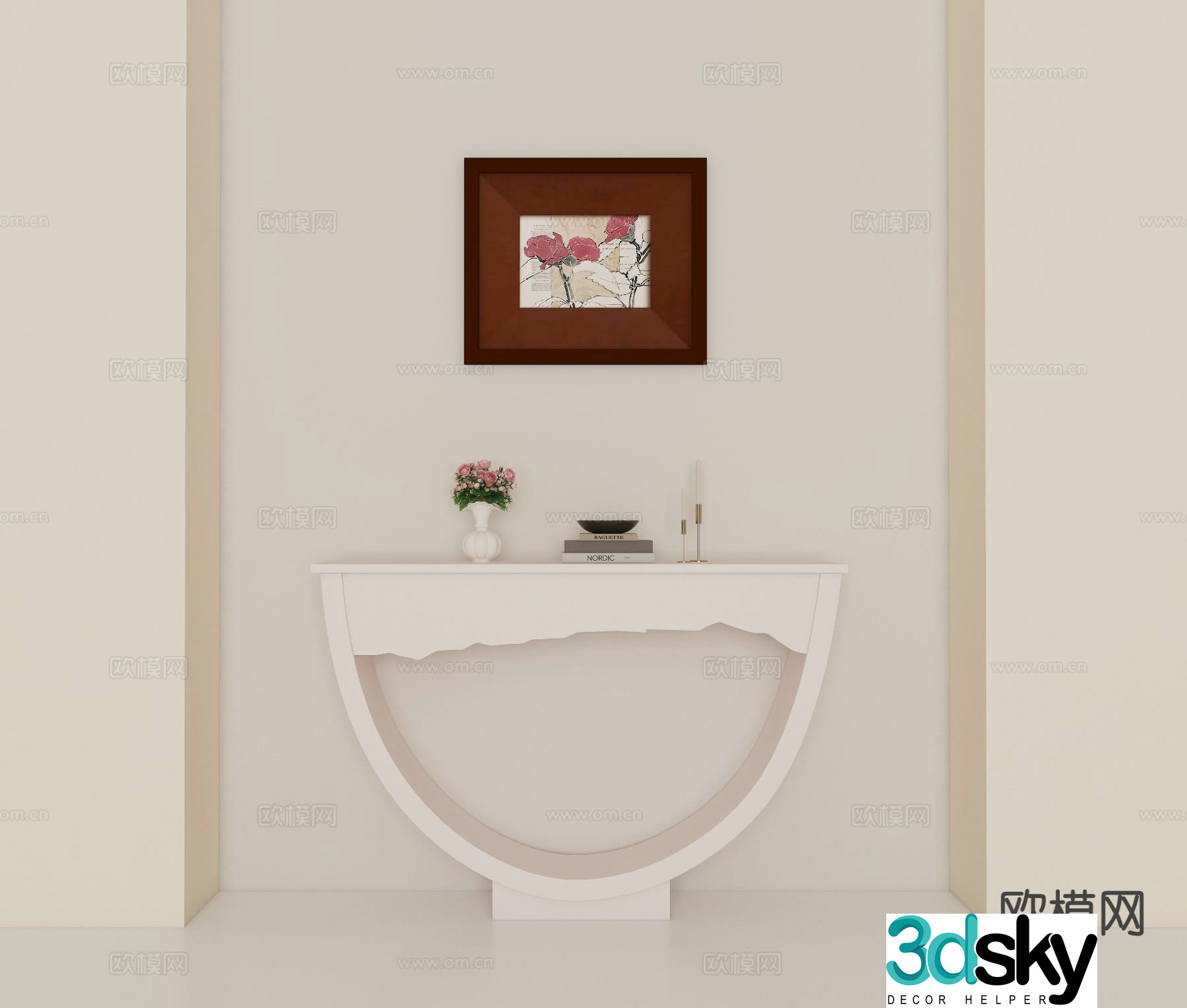 Cream Wind View Table 3D Model