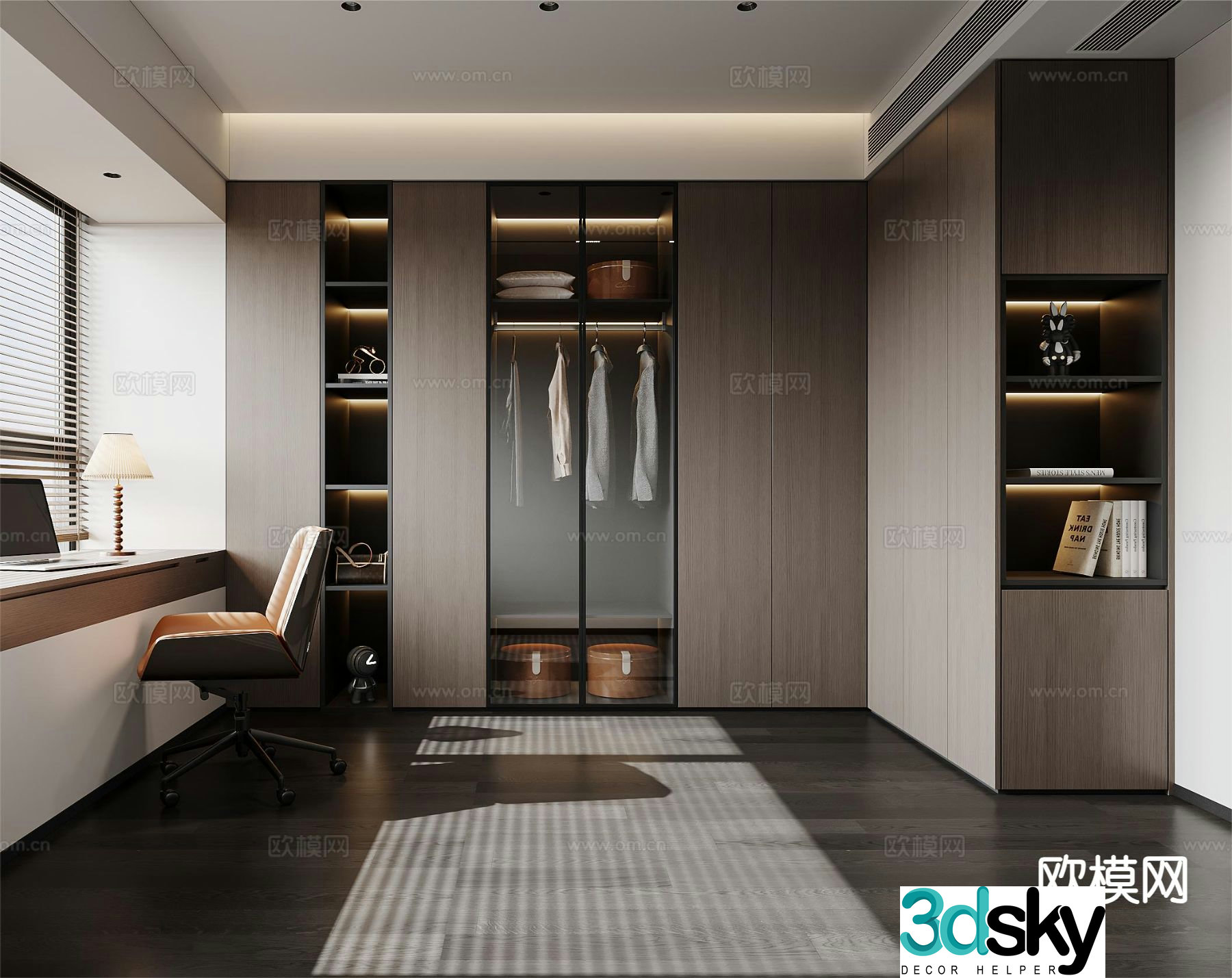 Modern study room 3d model