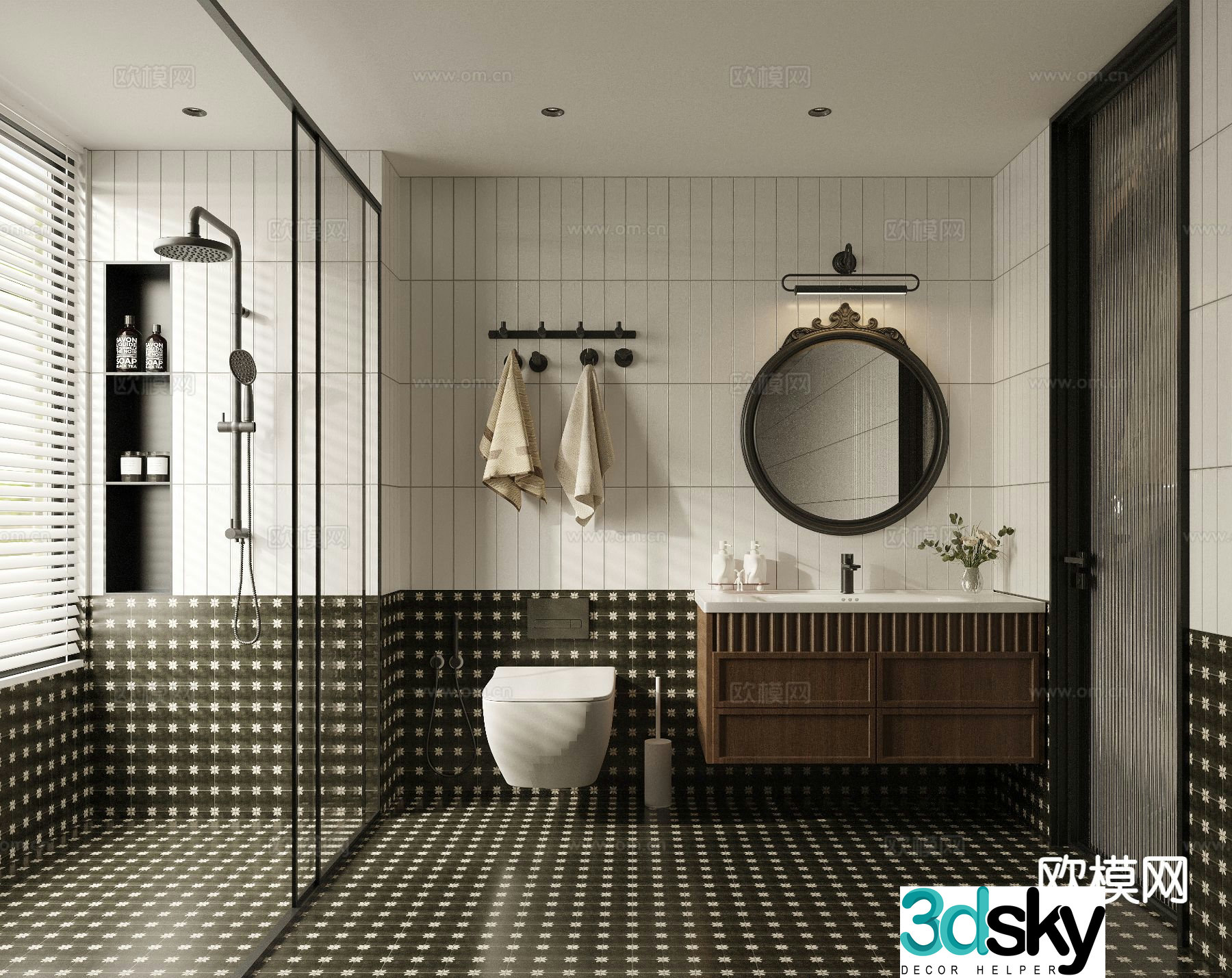 Medieval style bathroom bathroom 3d model