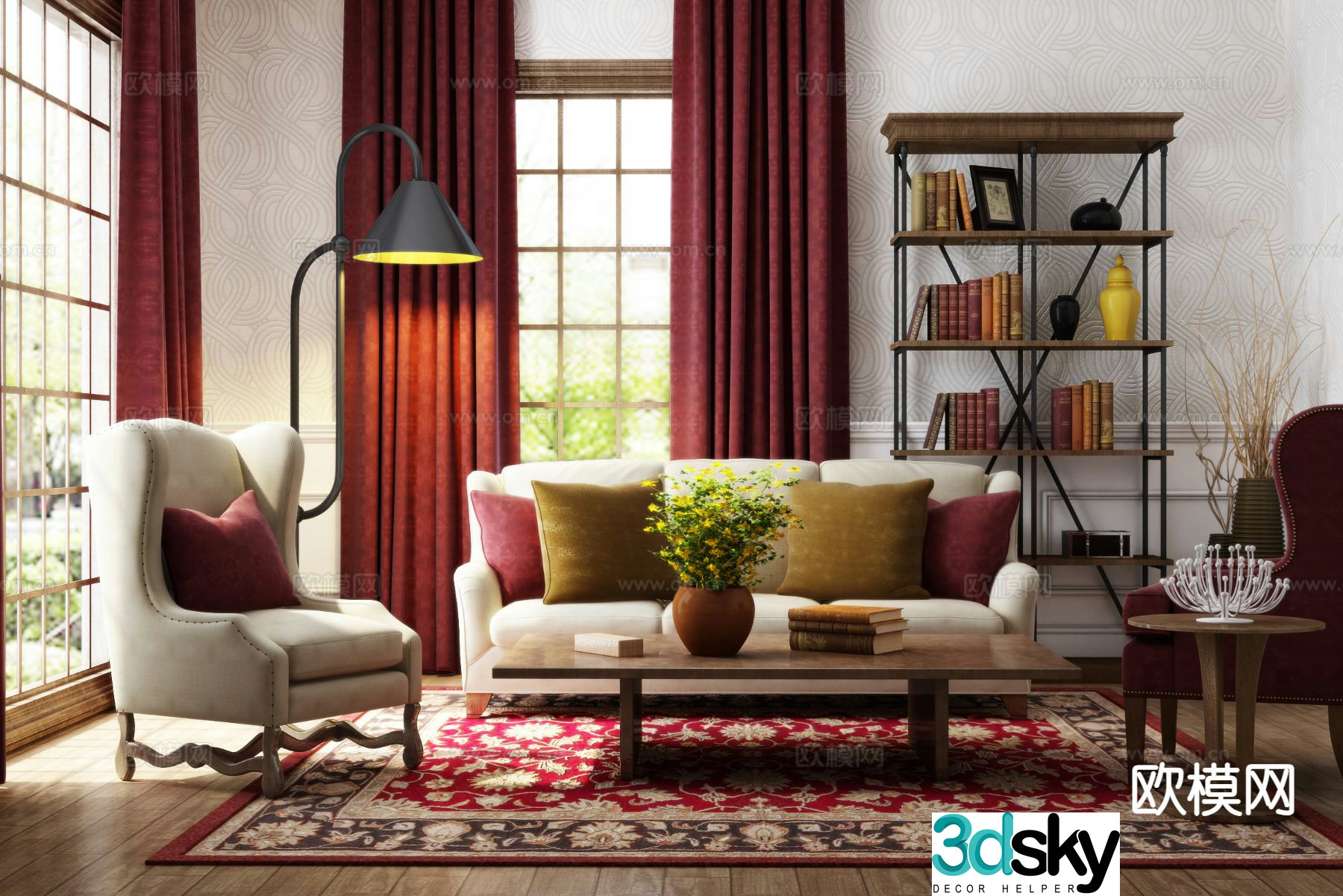 American modular sofa 3d model