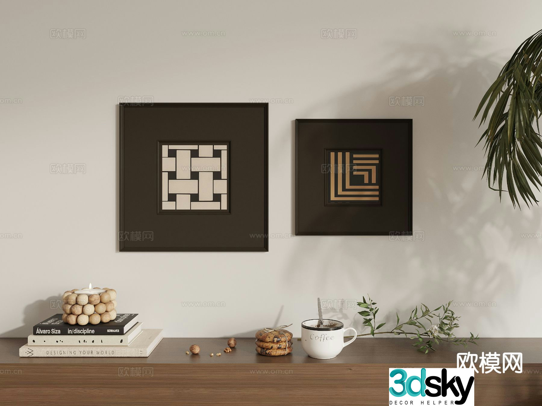 Medieval style hanging painting texture painting decorative painting 3D model