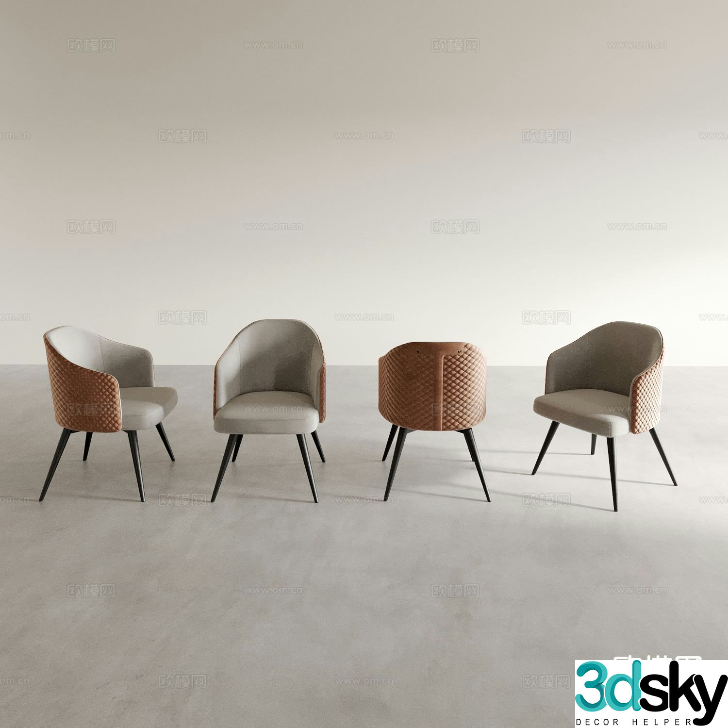 Modern chair dining chair 3d model