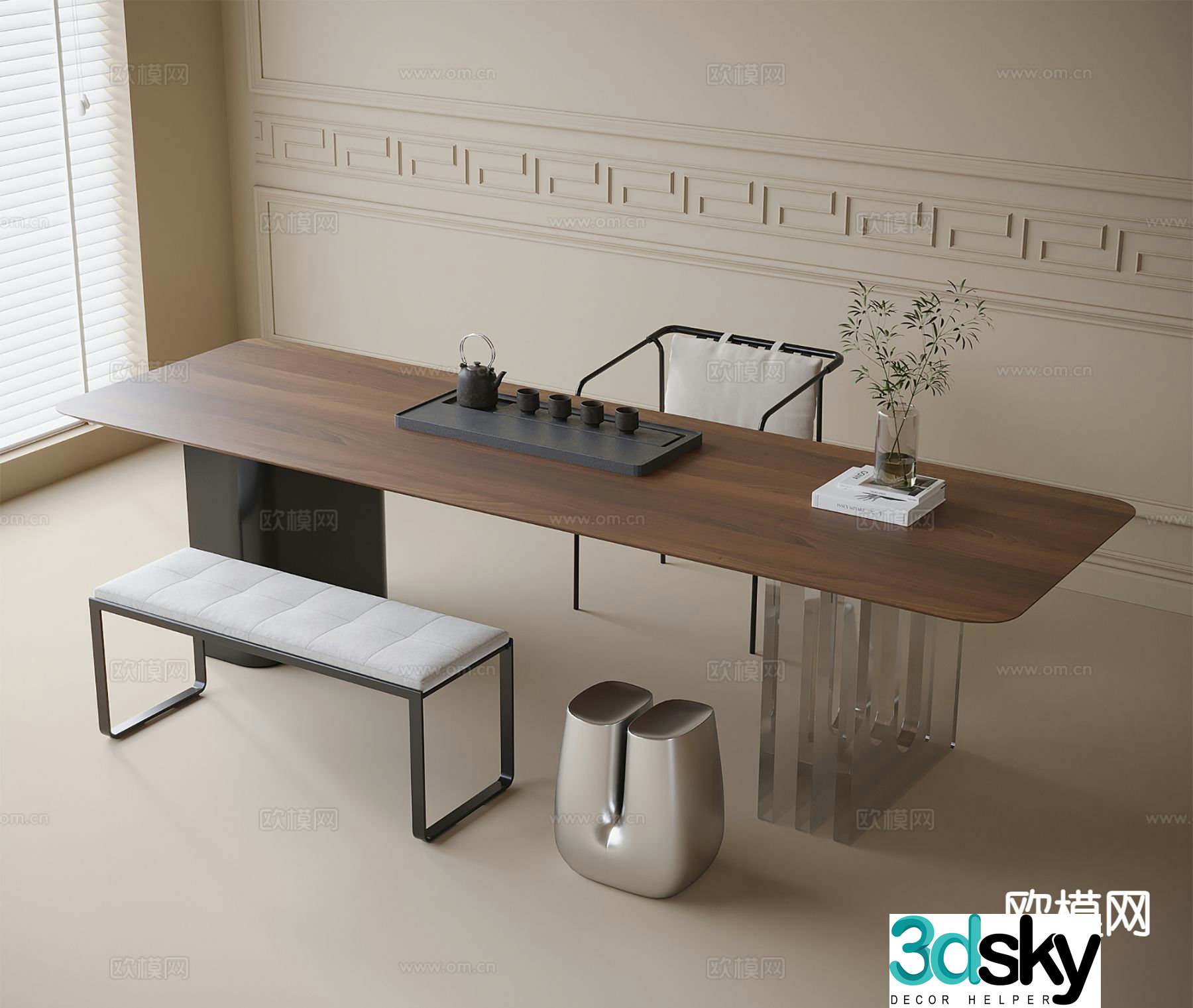 Wabi-sabi tea table tea table 3d model