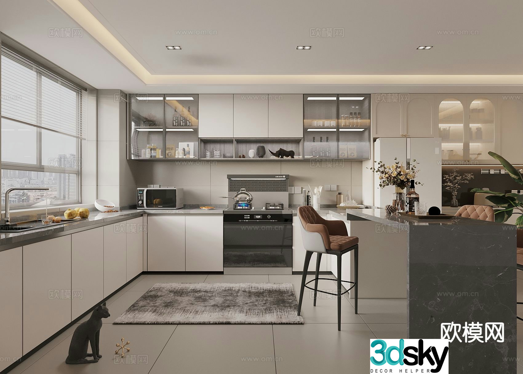 modern kitchen cabinet 3d model