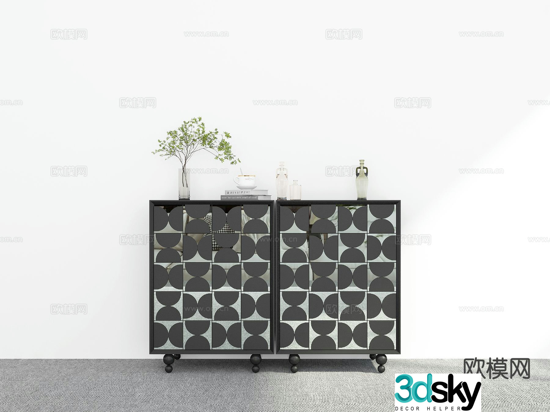 Modern entryway cabinet side cabinet 3d model