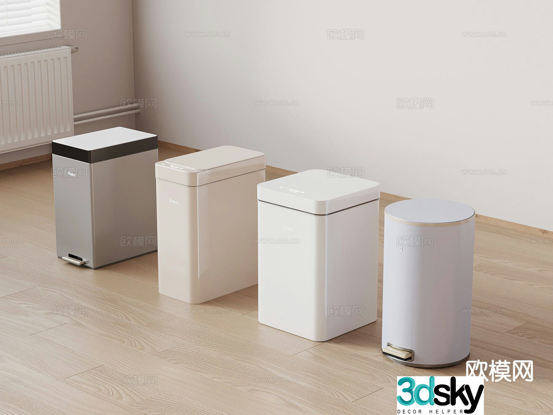 Household trash can smart trash can 3d model