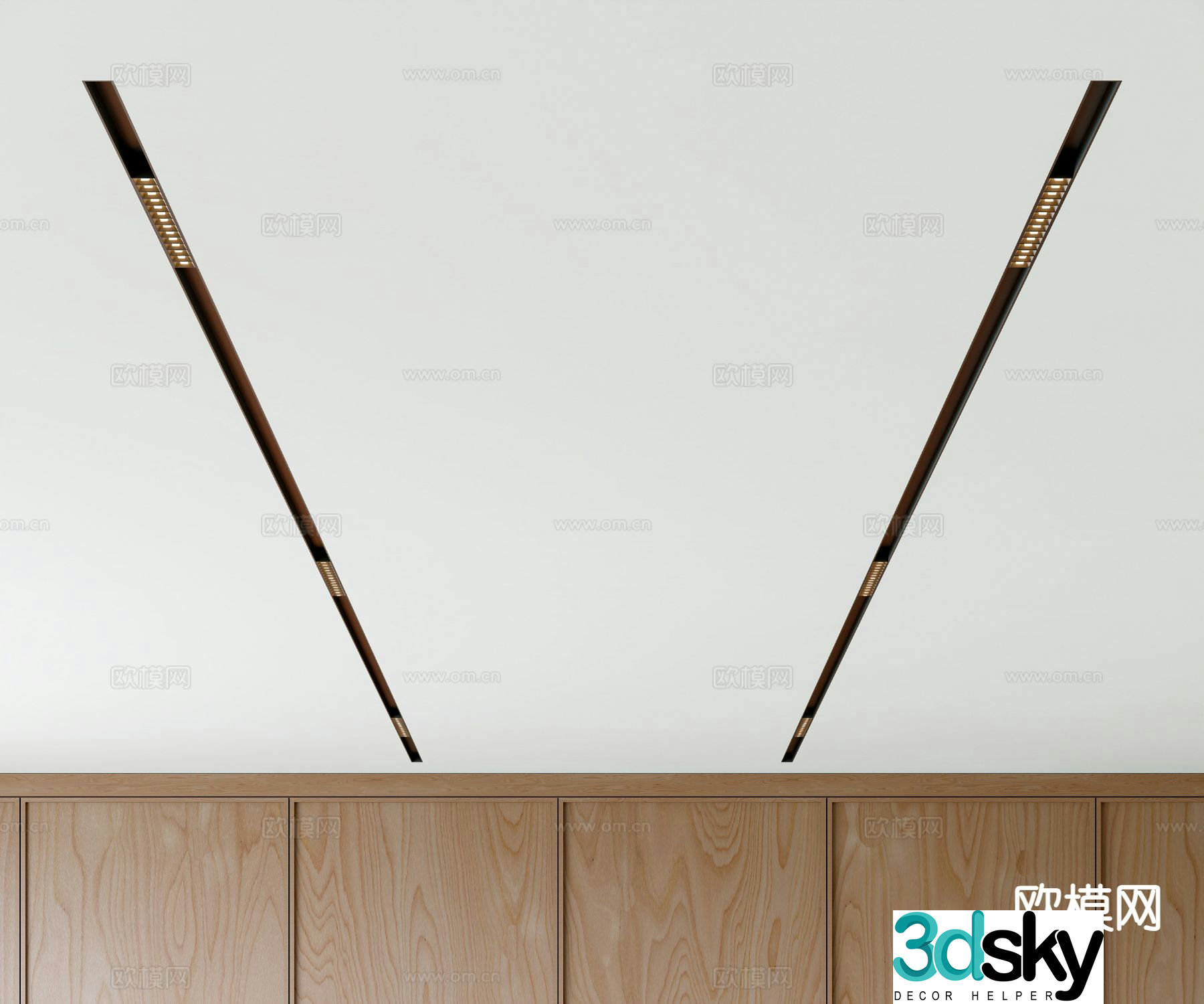Modern track light recessed spotlight 3d model
