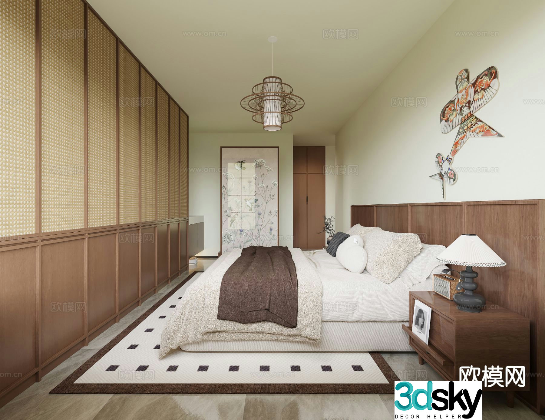 Medieval style bedroom master bedroom 3d model