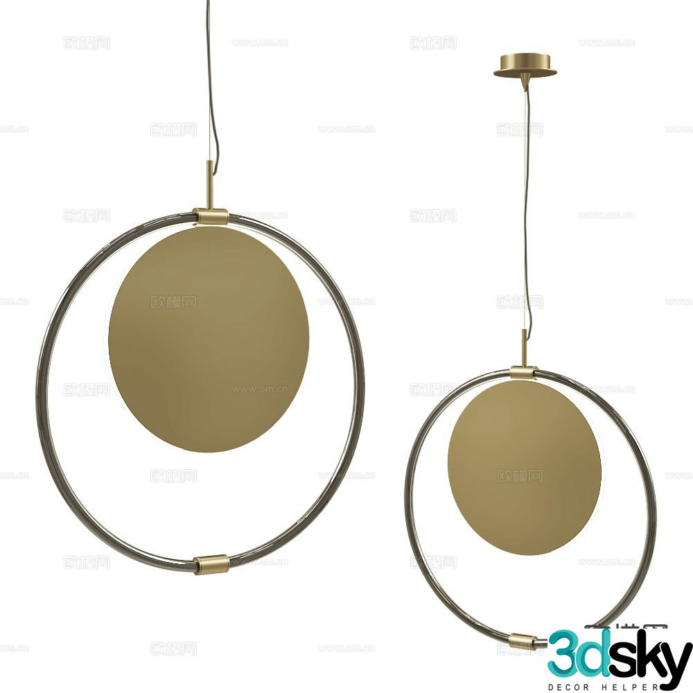 Italamp Italian ring chandelier copper chandelier 3d model