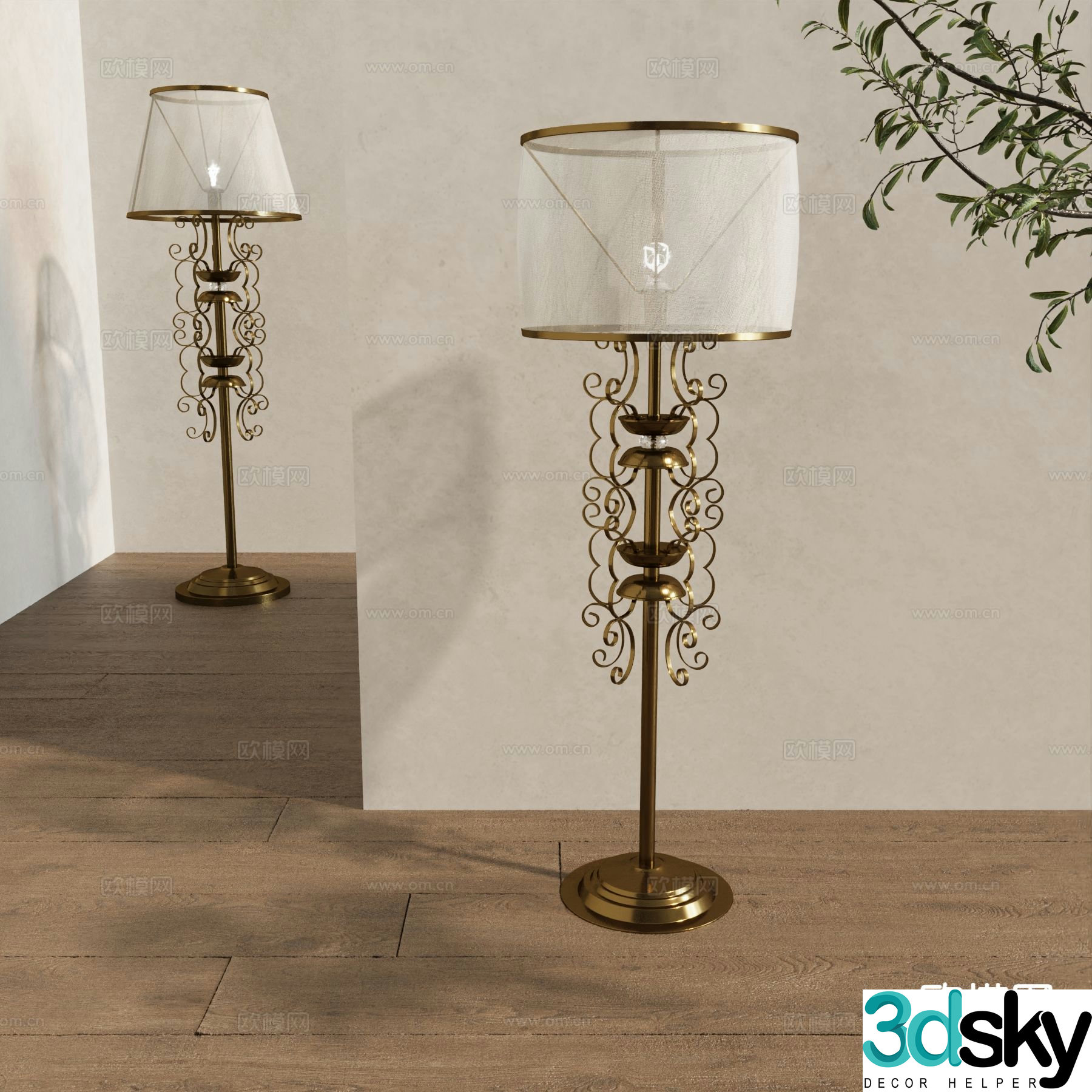 French floor lamp 3d model