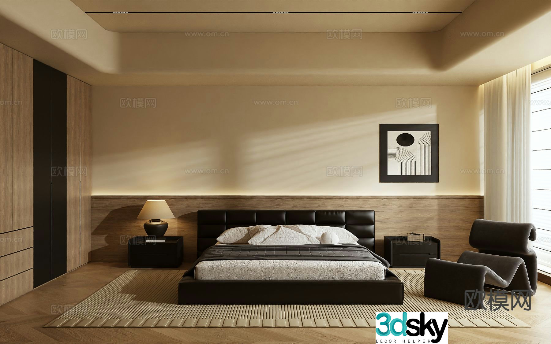 Medieval style bedroom master bedroom 3d model