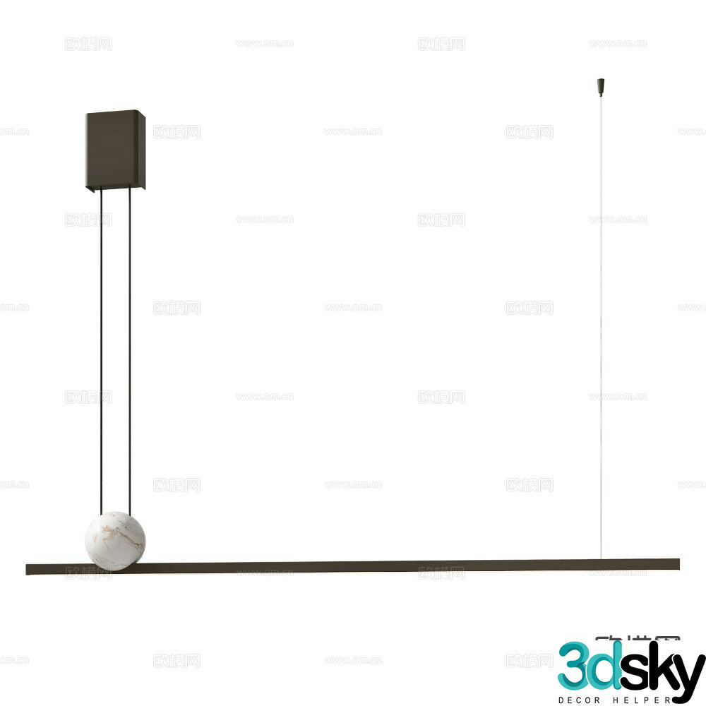 Italamp Italian minimalist chandelier metal chandelier long chandelier 3d model