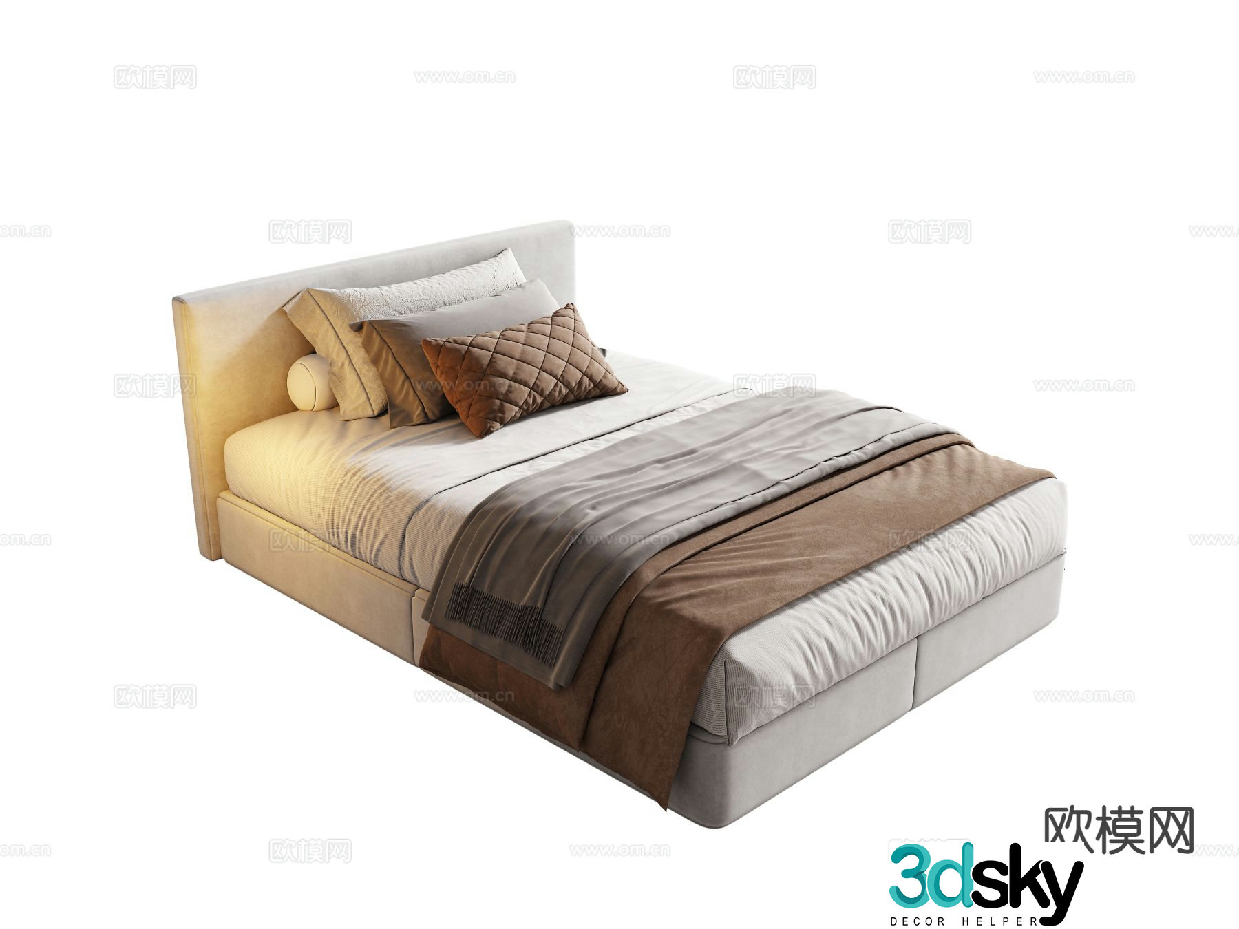 Modern single bed 3d model