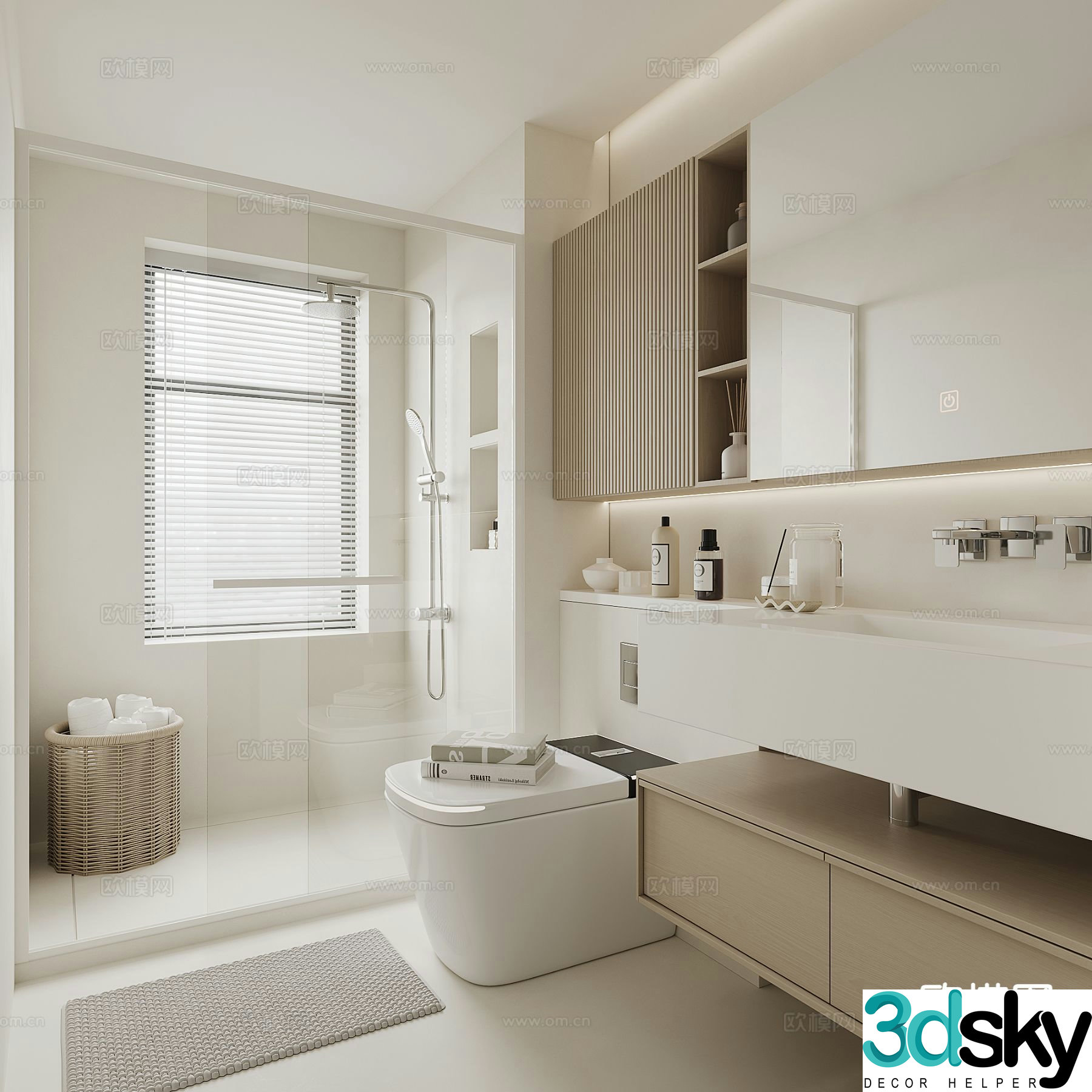 Cream style bathroom bathroom 3d model