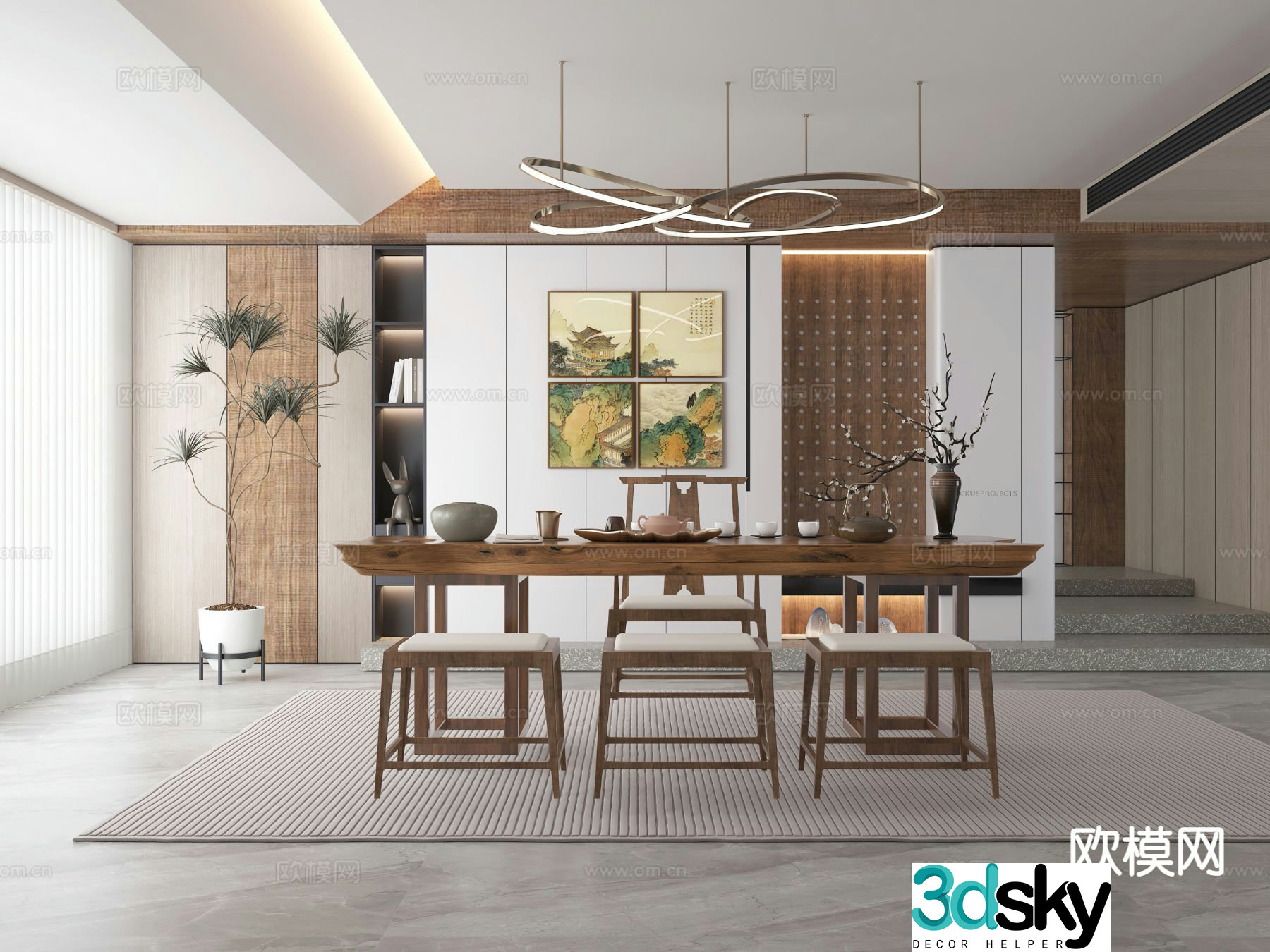 New Chinese tea room 3d model