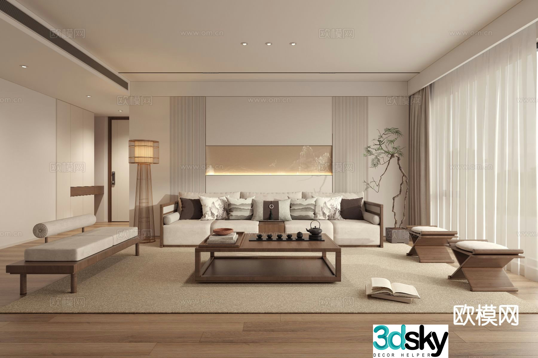 New Chinese style living room 3d model