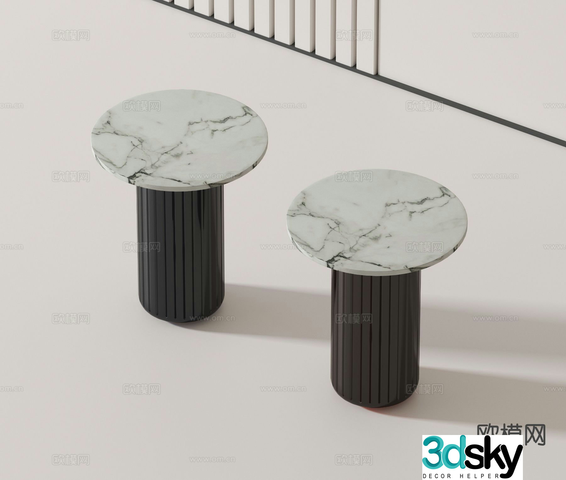 Modern side table corner table round table 3D model