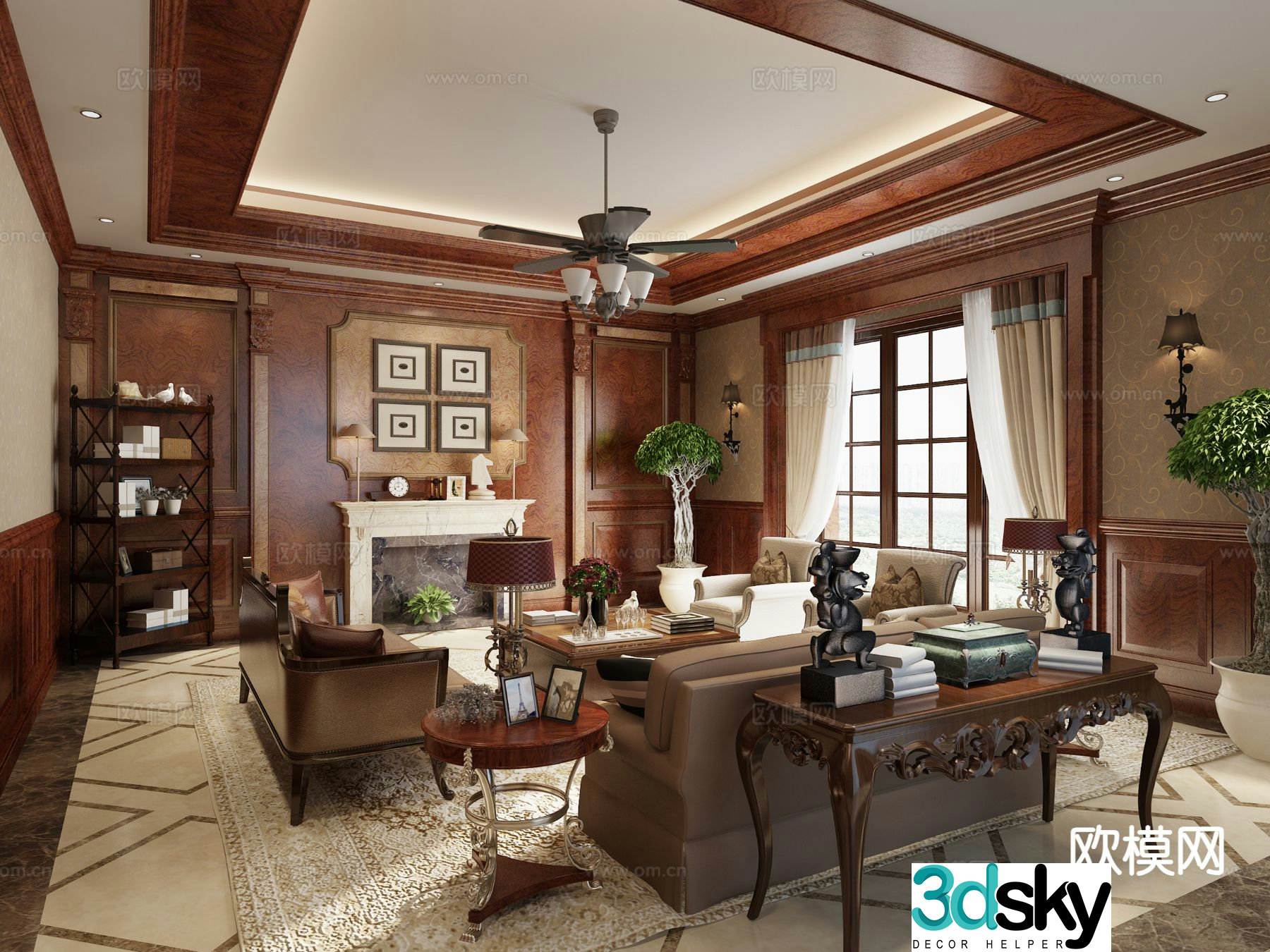 Southeast Asian living room 3d model