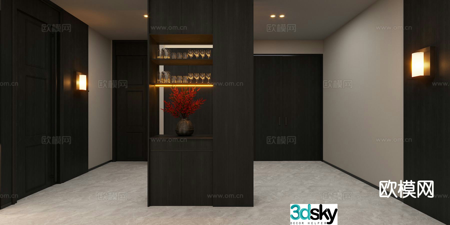 Italian wine cabinet 3D model